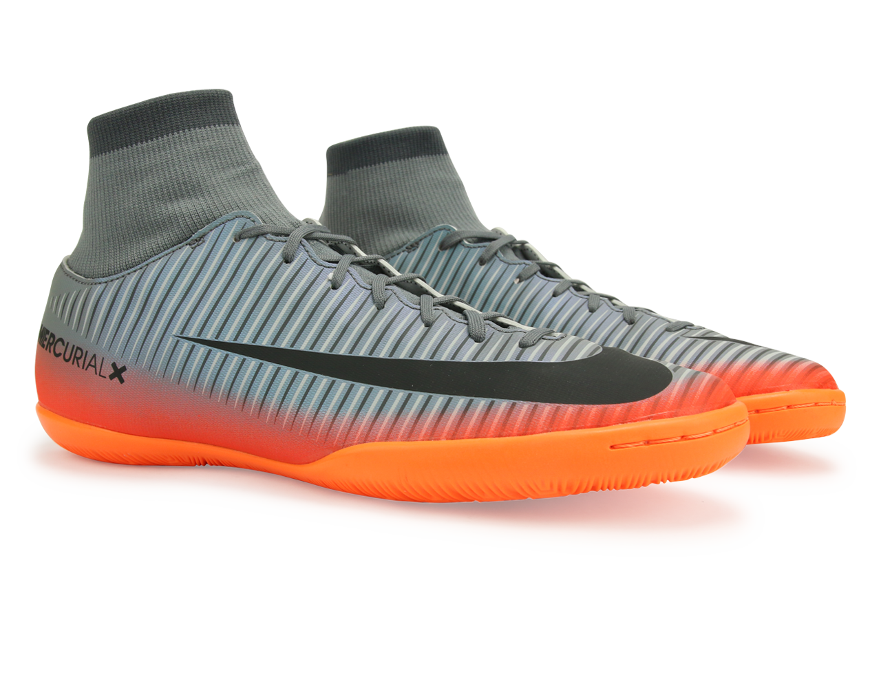 Nike Men's MercurialX Victory VI CR7 Dynamic Fit Indoor Soccer Shoes Cool Wolf GreyGrey/Metallic Hematite、mySite、noshort