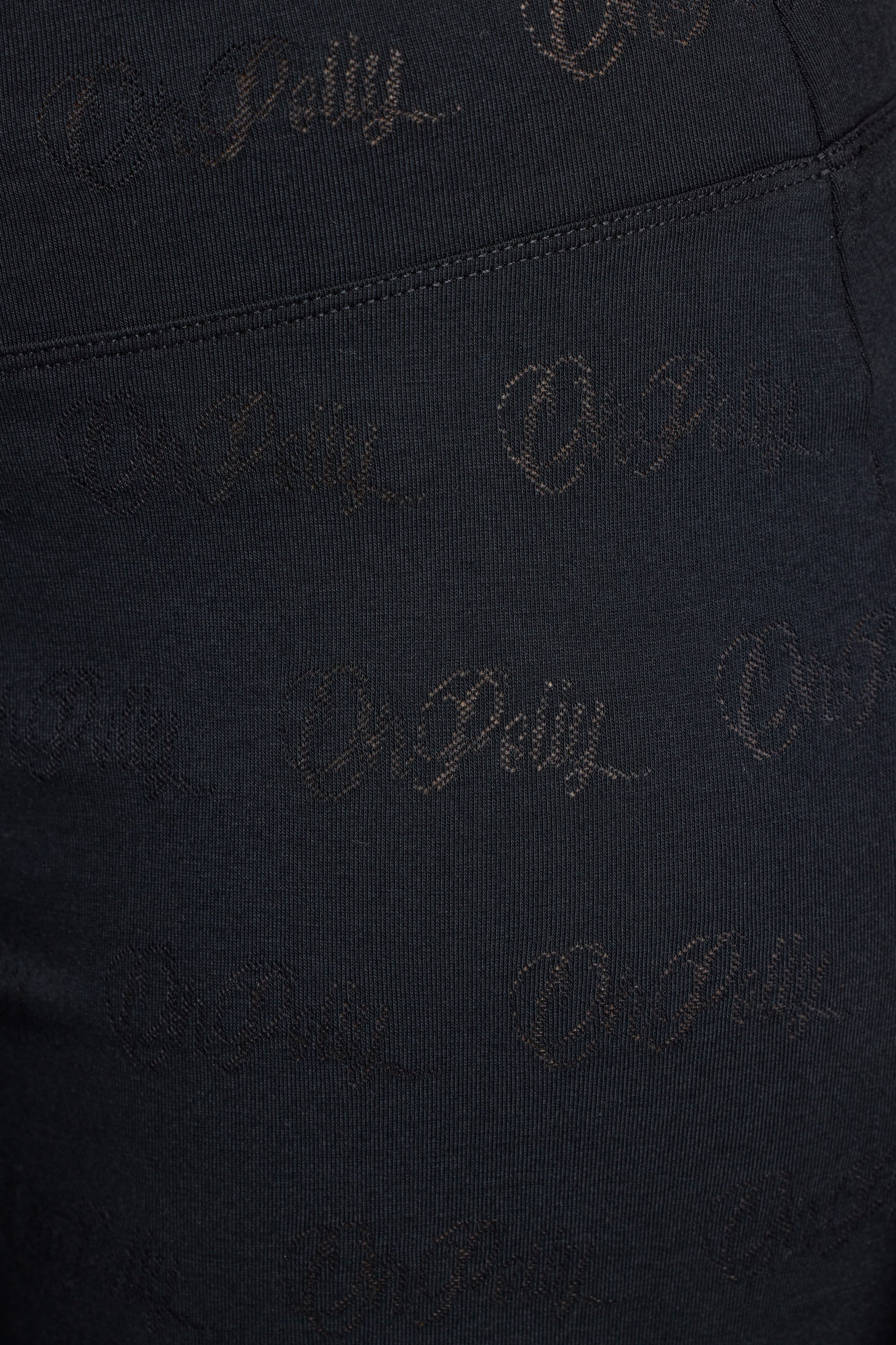 Mid Rise Straight Leg Pointelle Trousers in Black、mySite、solidvoid