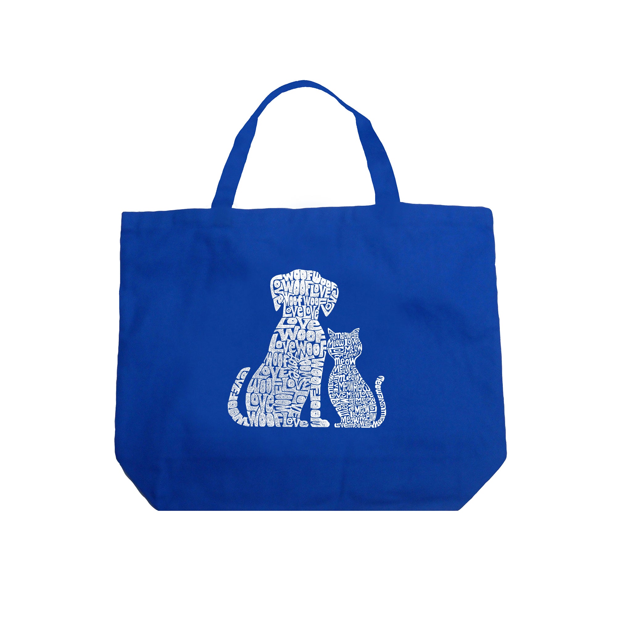 Large Word Art Tote Bag - Dogs and Cats、mySite、camillekostekn