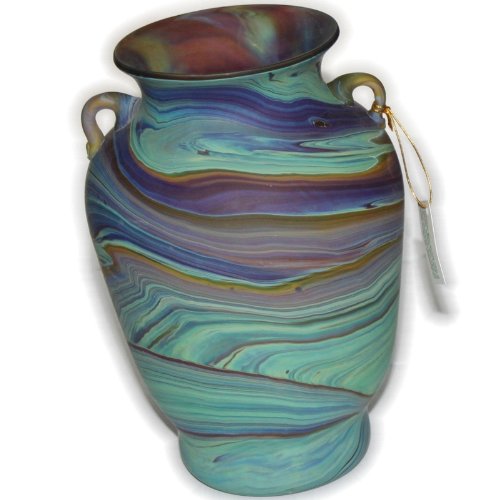 Holy Land Market Bud Style Phoenician - Ancient Beauty Phoenician Glass Vase. Each is Unique. Museum Quality Looks and Feels(8.7 Inch)、mySite、topwebapps