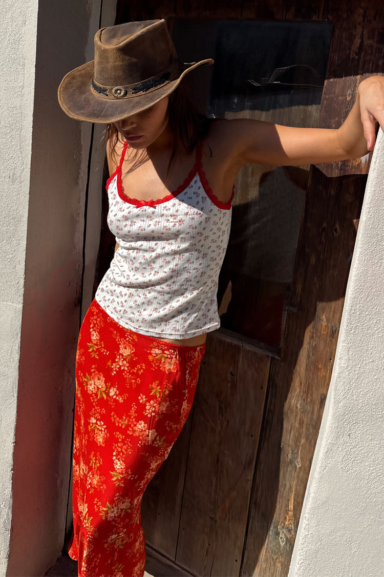 Floral Pointelle Red Lace Vest、mySite、solidvoid