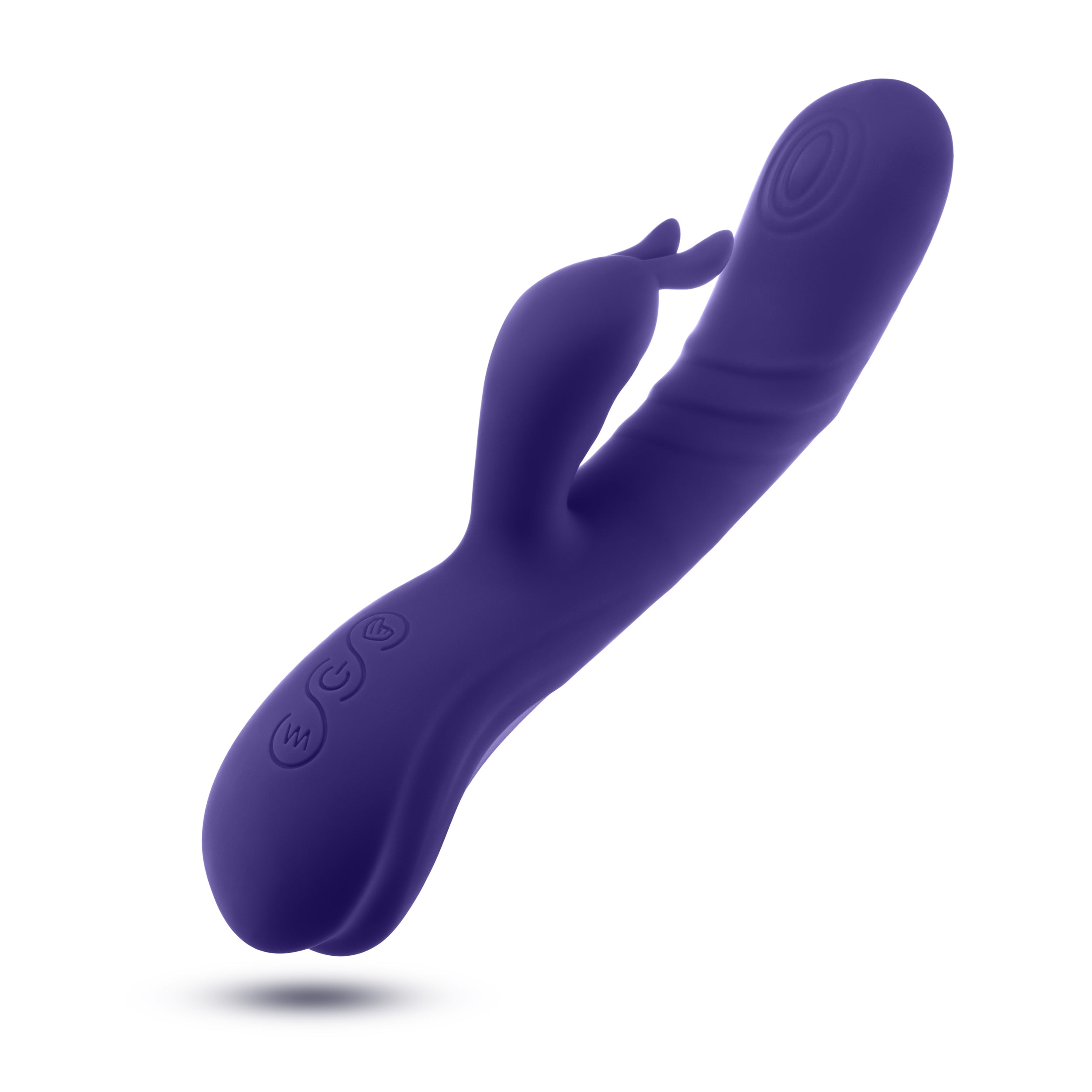 Blush | Harper 8.75 Inch G Spot Clitoral Dual Stimulation Silicone Rabbit Vibrator With 5 Shaft Vibrations - Midnight、mySite、bottomscart