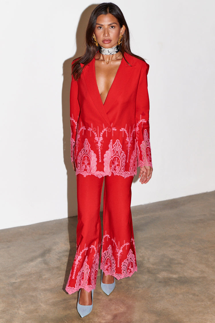 Red And Pink Lace Frany Blazer、mySite、solidvoid