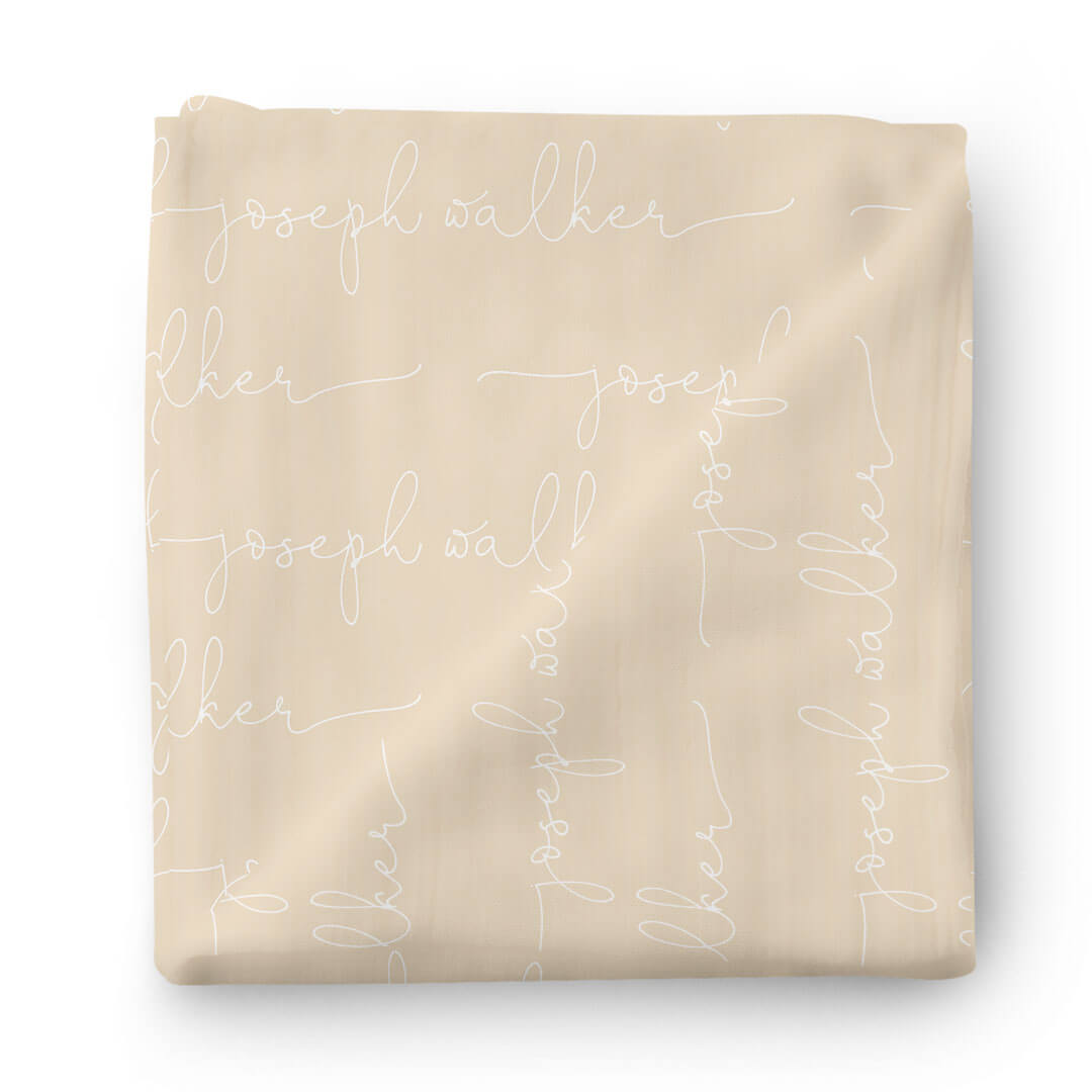  Personalized Oatmeal Baby Name Swaddle Blanket - Script、mySite、layawaytickets
