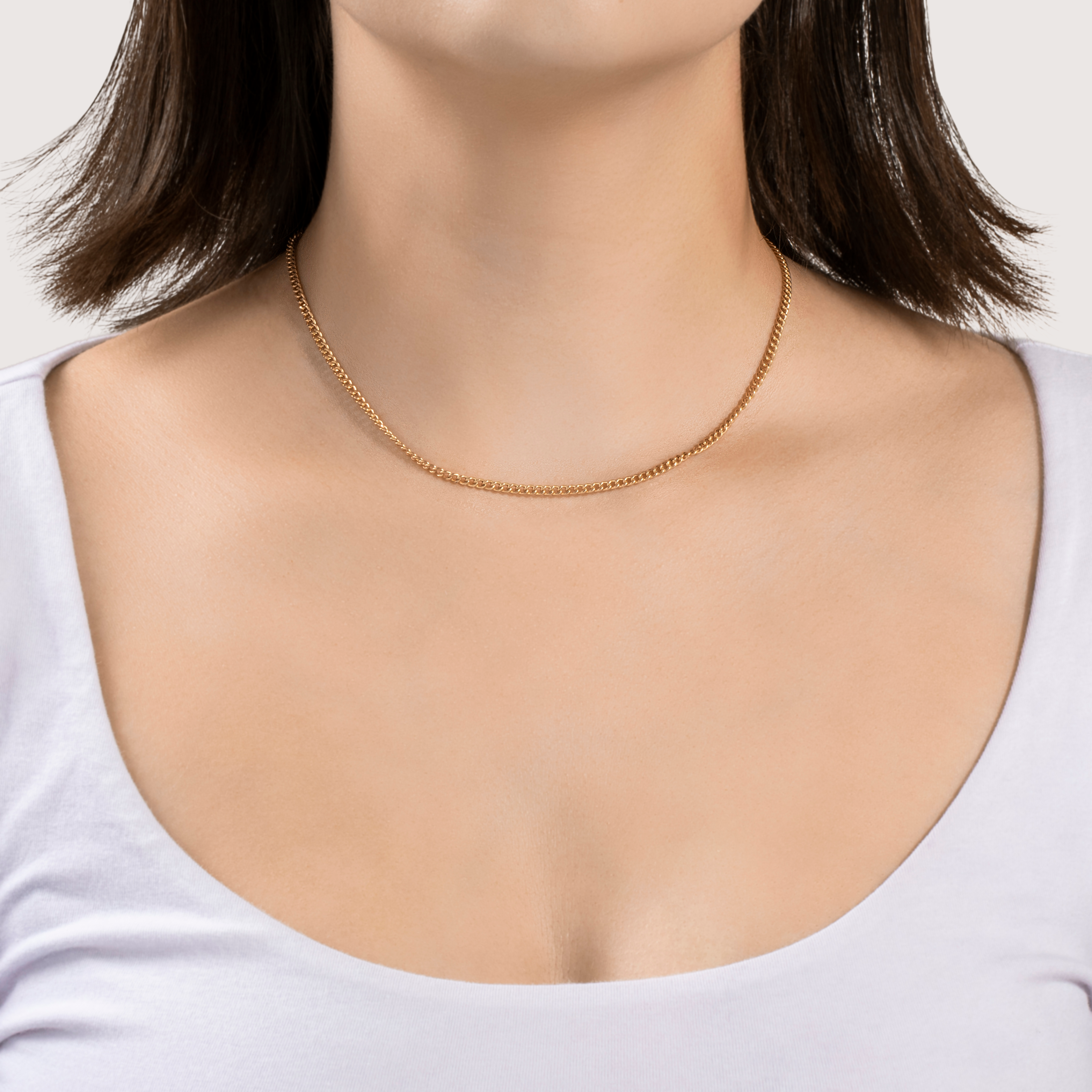 Vintage 14k Yellow Gold Perfect Curb Chain Necklace 15.75、mySite、hinf8tx79