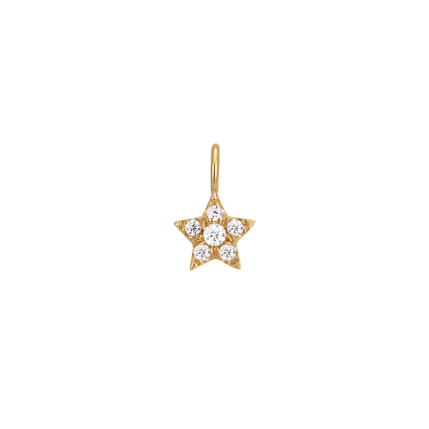 Permanent Jewelry 14K Solid Gold Diamond Star Charm / PMJ1013、mySite、dreamappss