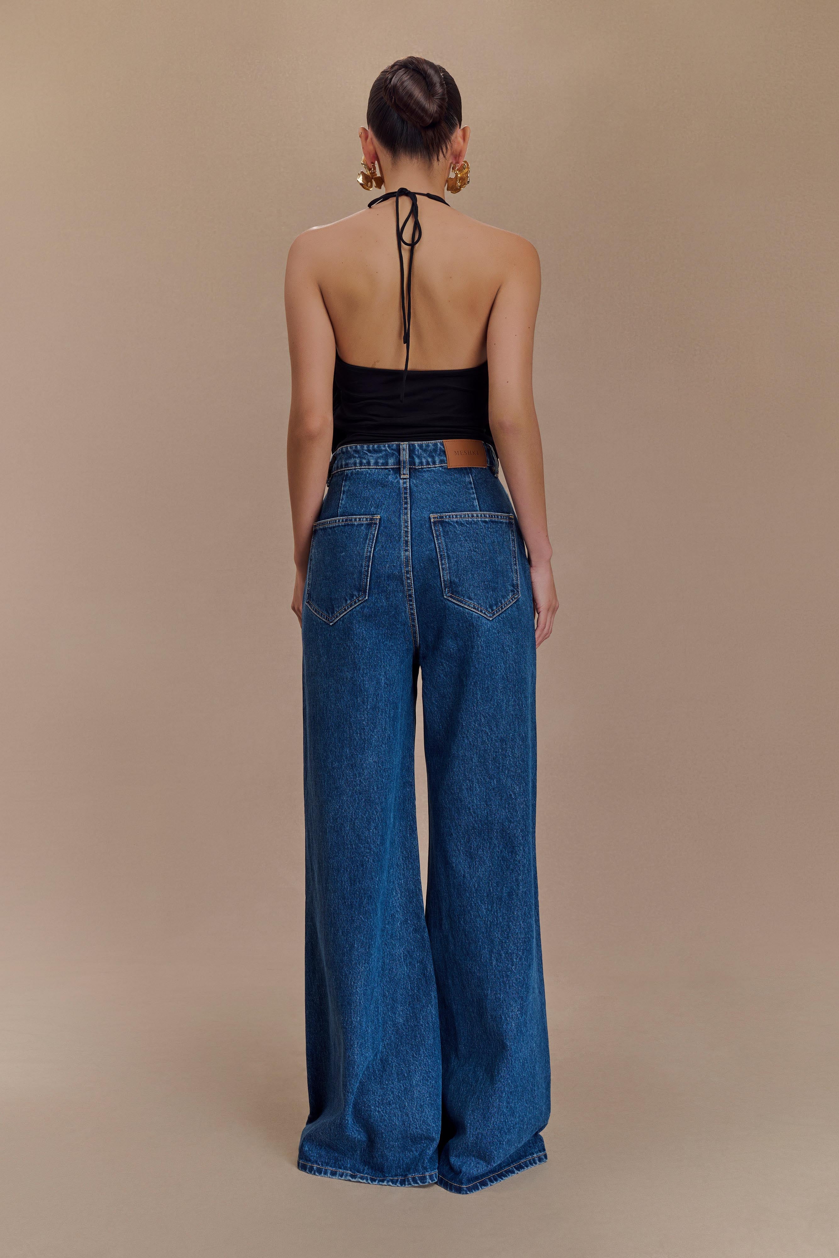 Tyla Draped Slinky Halter Top - Black、mySite、solidvoid