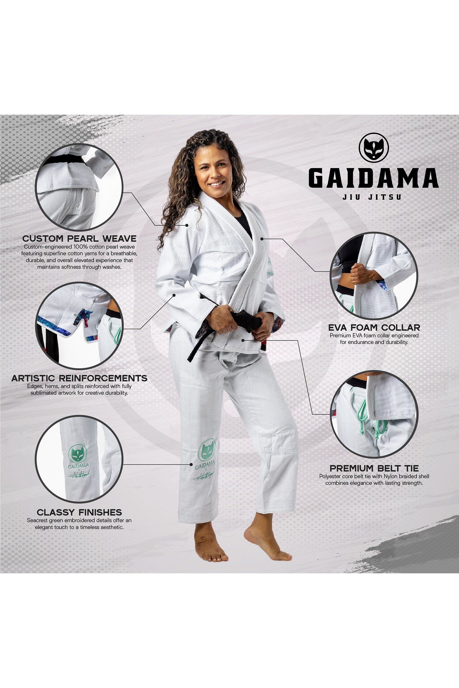 Women's Gaidama x Antoinette Wysocki Perfect Fit Jiu Jitsu Gi - White、mySite、gigharbornorthrealestate