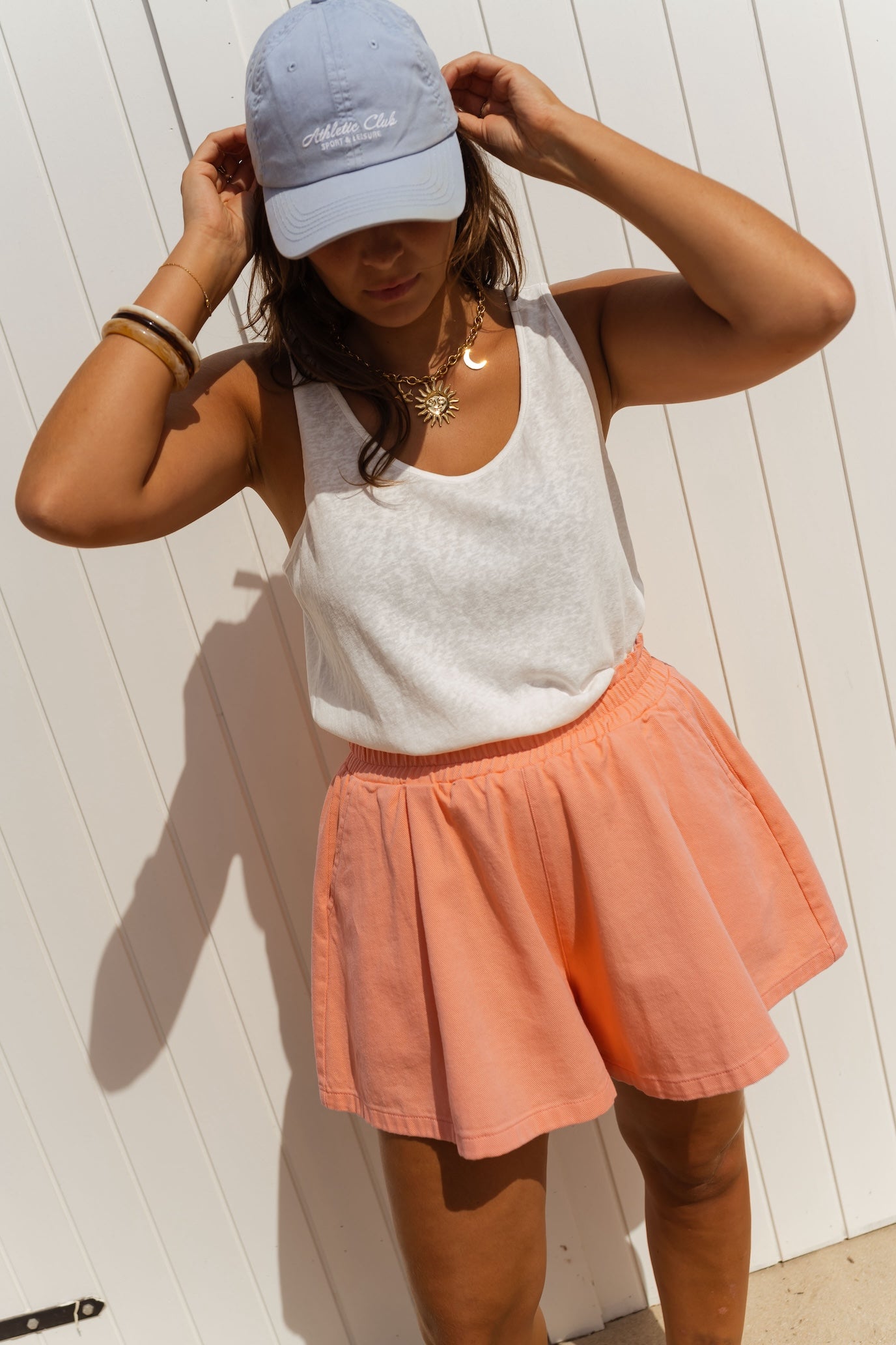 White pleated skirt