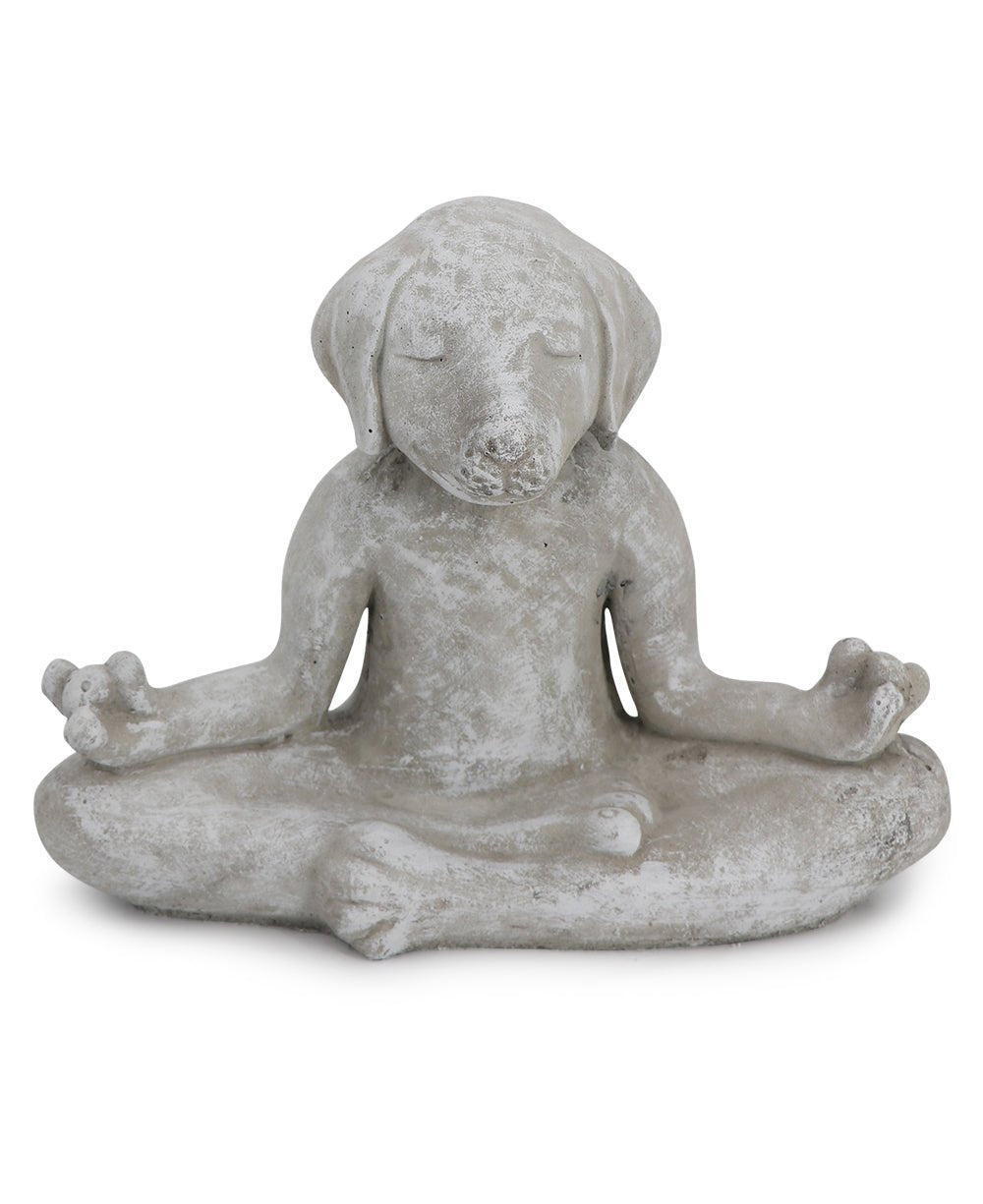 USA Made Cast Stone Meditating Zen Dog Garden Statue、mySite、topwebapps