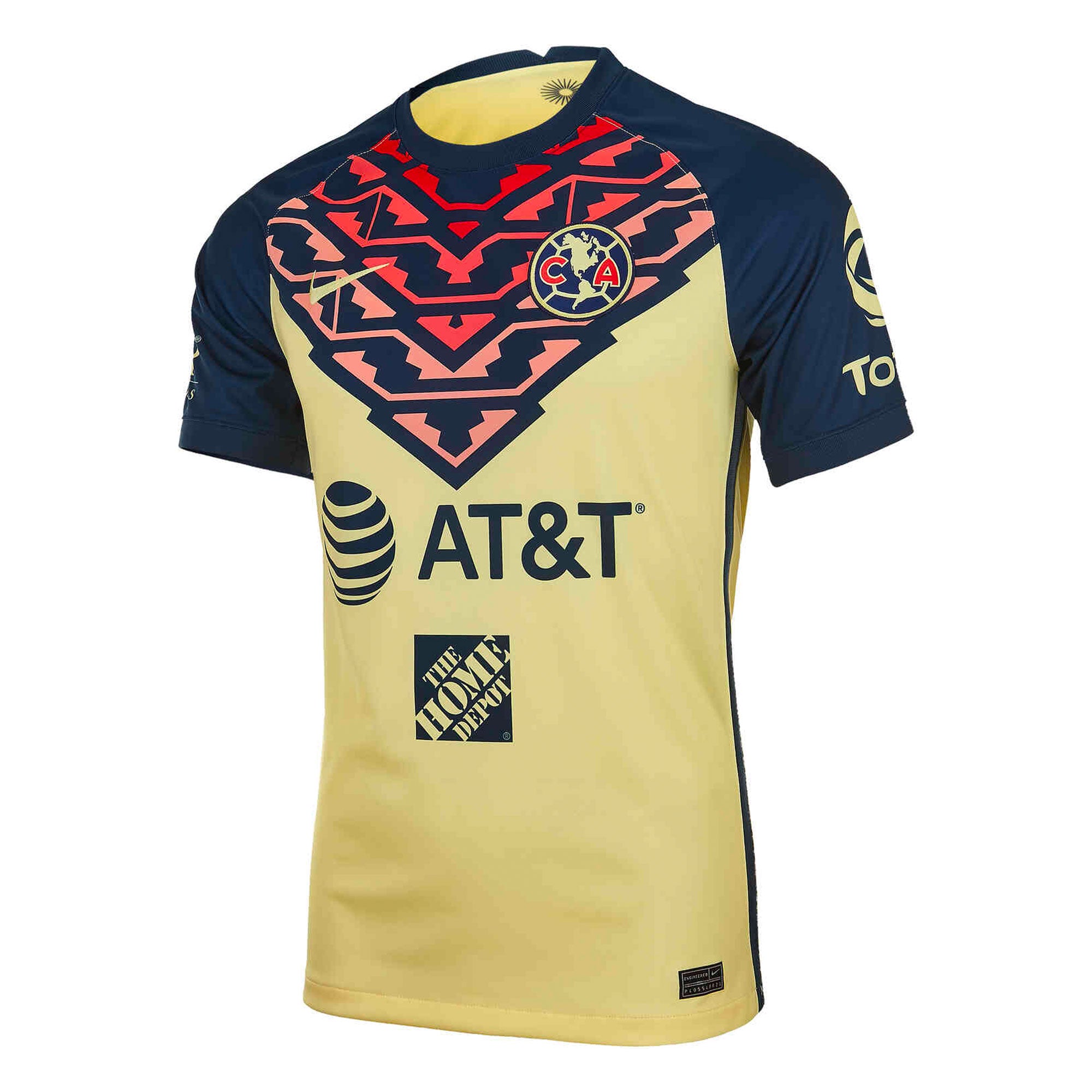 Nike Men's Club America 2021/22 Home Jersey Lemon Chiffon/Armory Navy、mySite、noshort