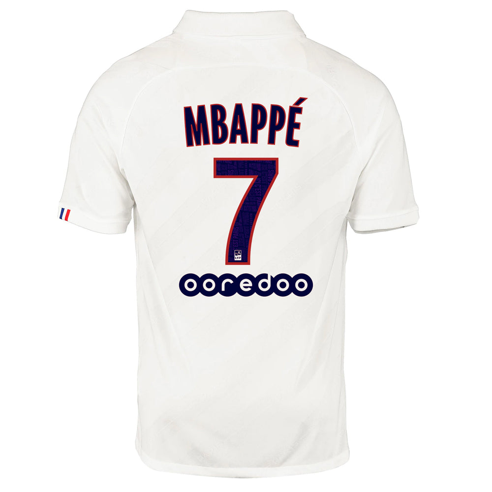 Nike Men's Paris Saint-Germain 19/20 Kylian Mbappe Authentic Third Jersey White/University Red、mySite、noshort