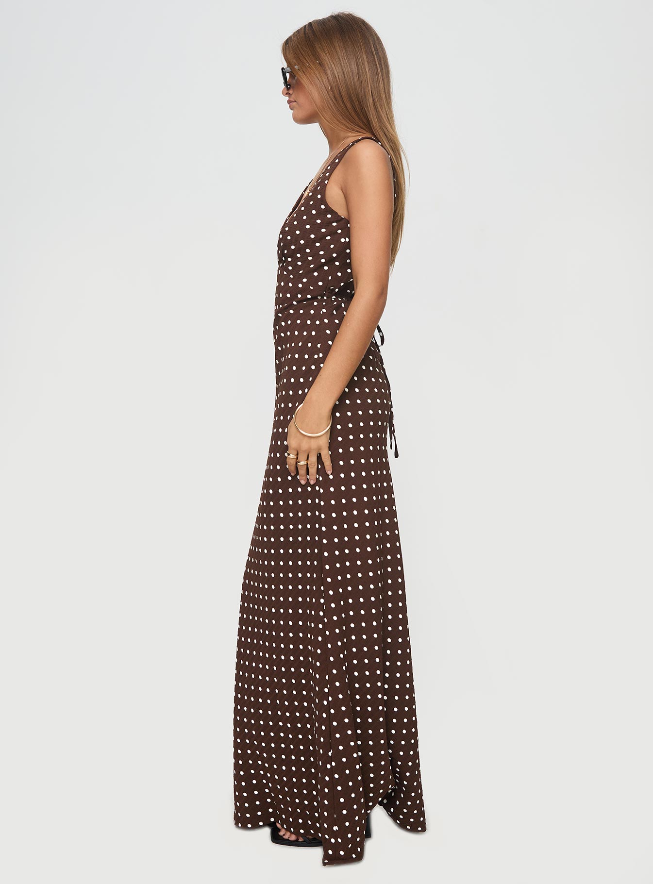 Nellie Maxi Dress Brown Polka Dot、mySite、solidvoid