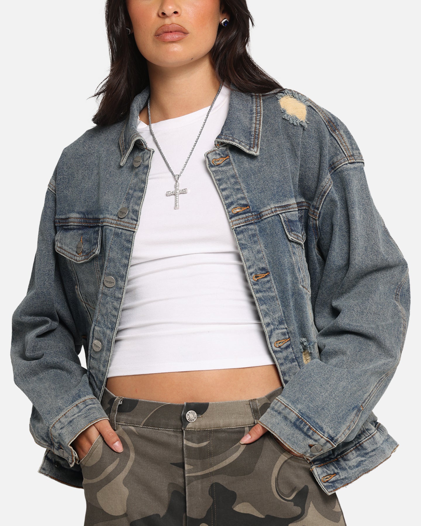 Saint Morta Trucker Denim Jacket Dirty Denim、mySite、zt4zffjzw