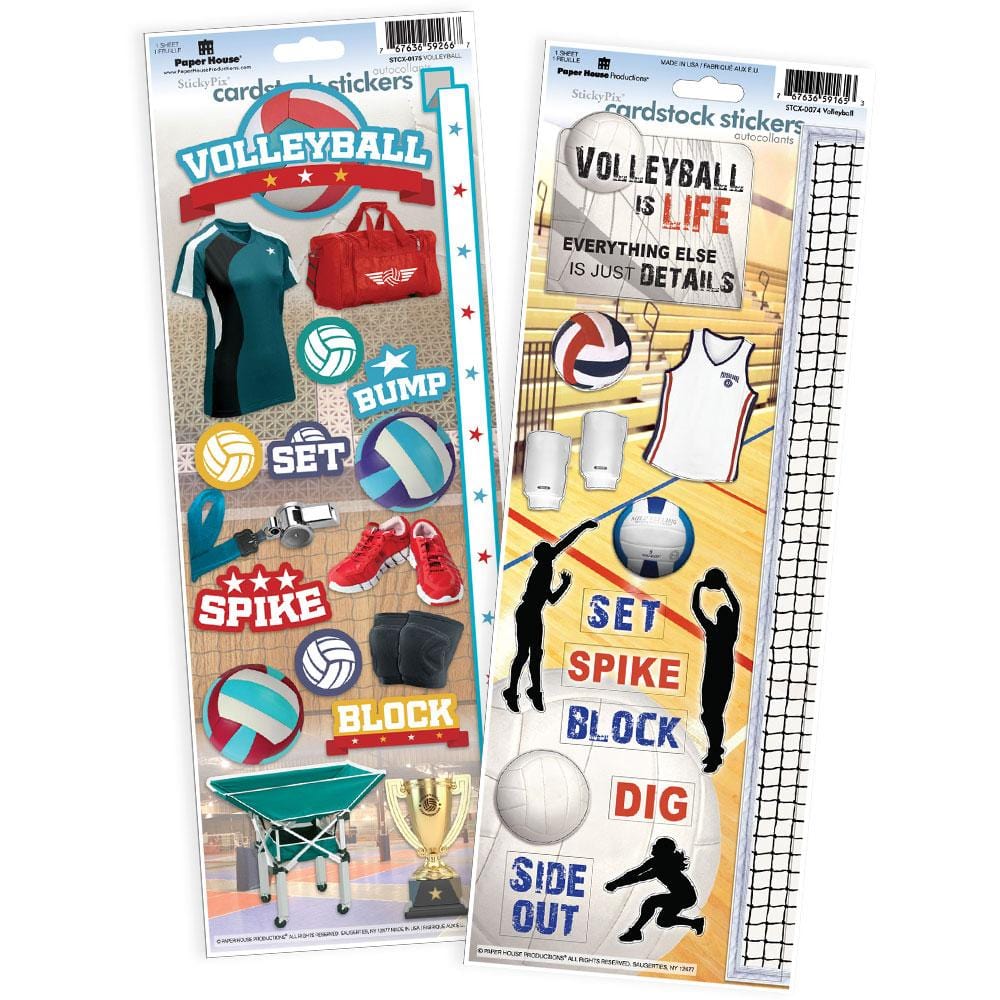  Scrapbook Stickers - Volleyball Value Pack、mySite、ghnorth