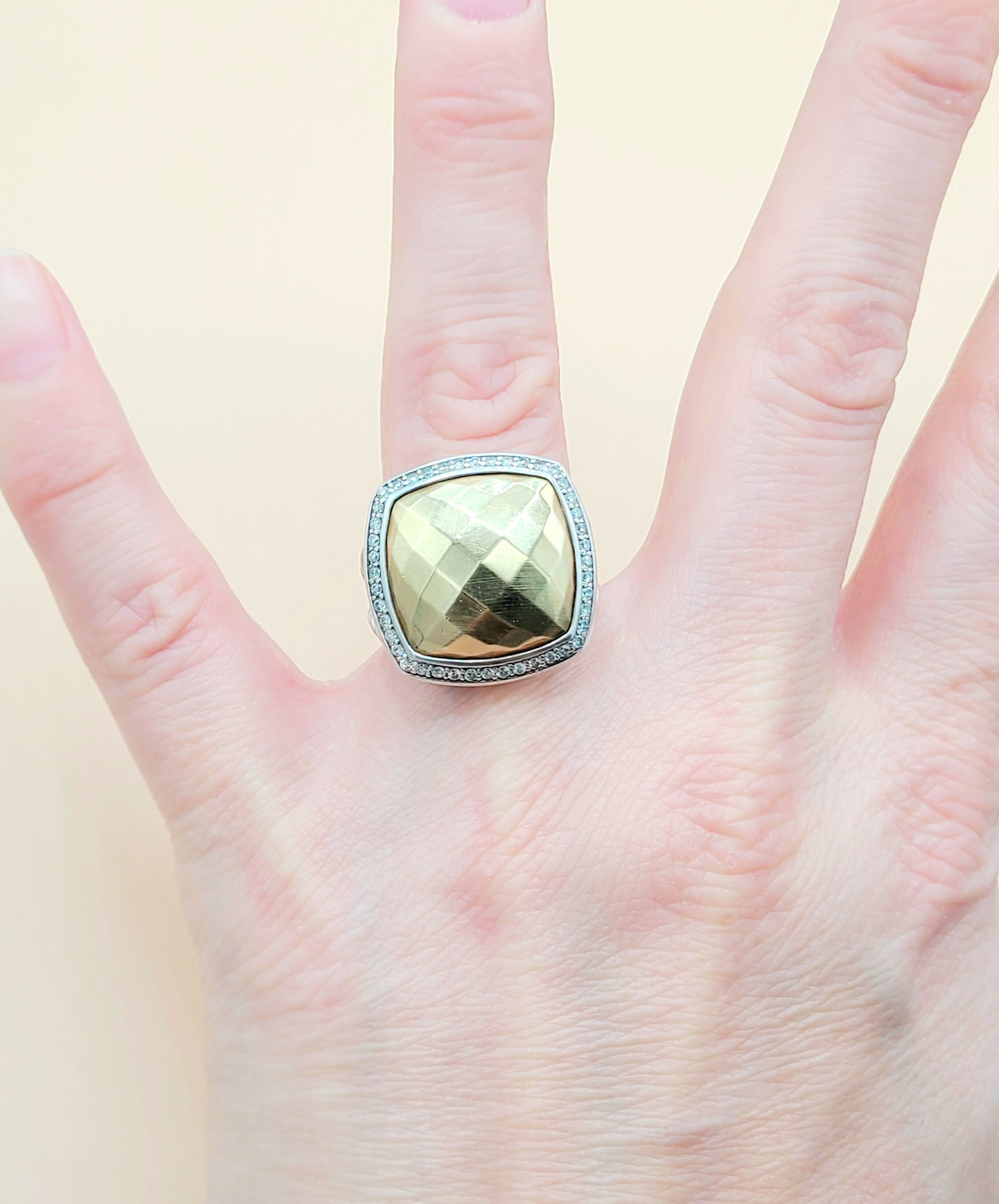 David Yurman Albion Gold Dome Diamond Ring 17mm、mySite、hinf8tx79