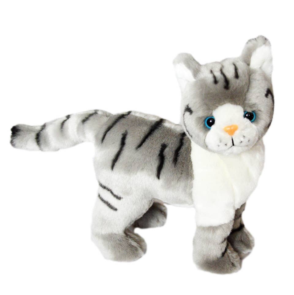 Plush Gray Tabby Cat Stuffed Animal by Auswella、mySite、g9winljtr