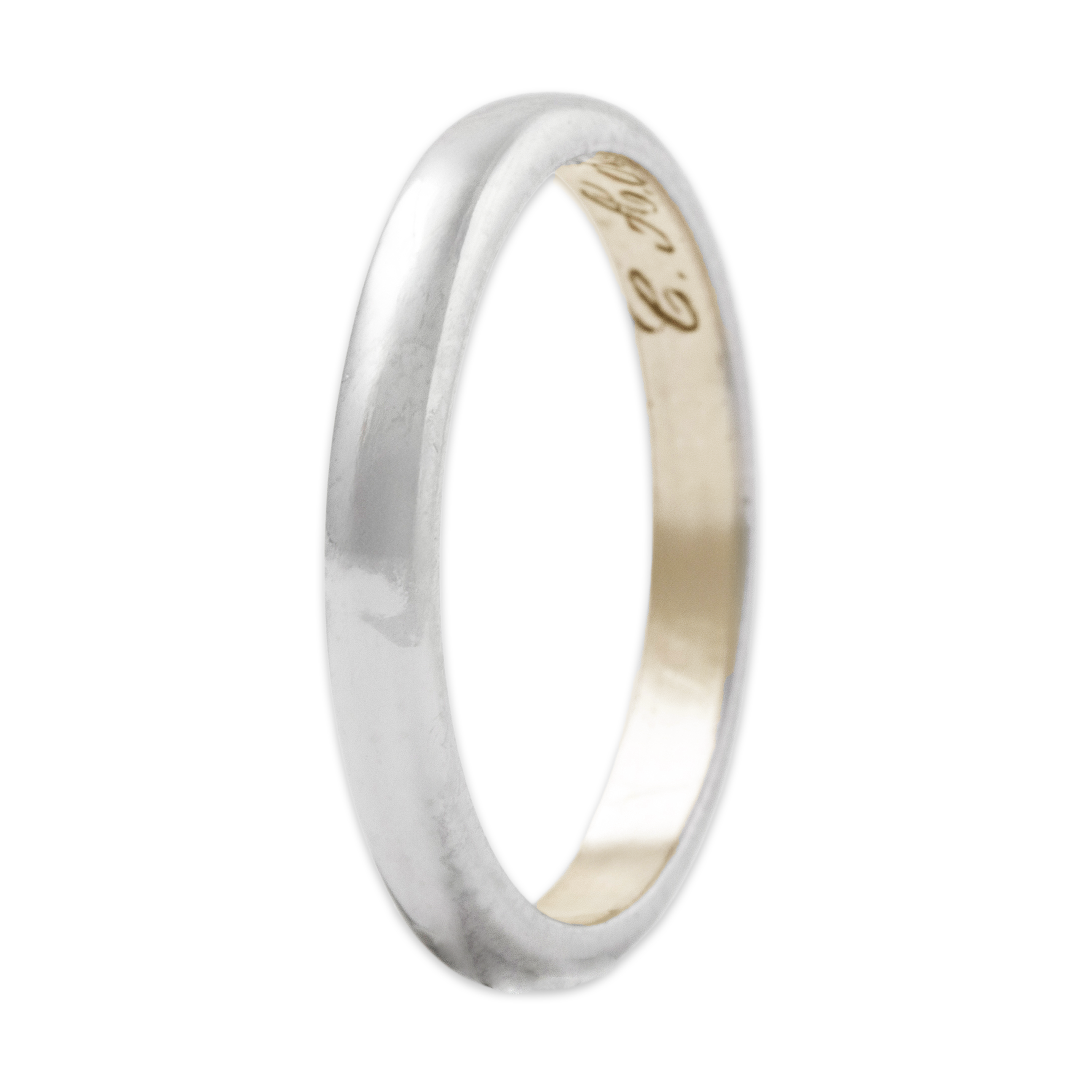 Antique Platinum & 14k Yellow Gold Gleaming Simple Band Ring 5.50、mySite、hinf8tx79