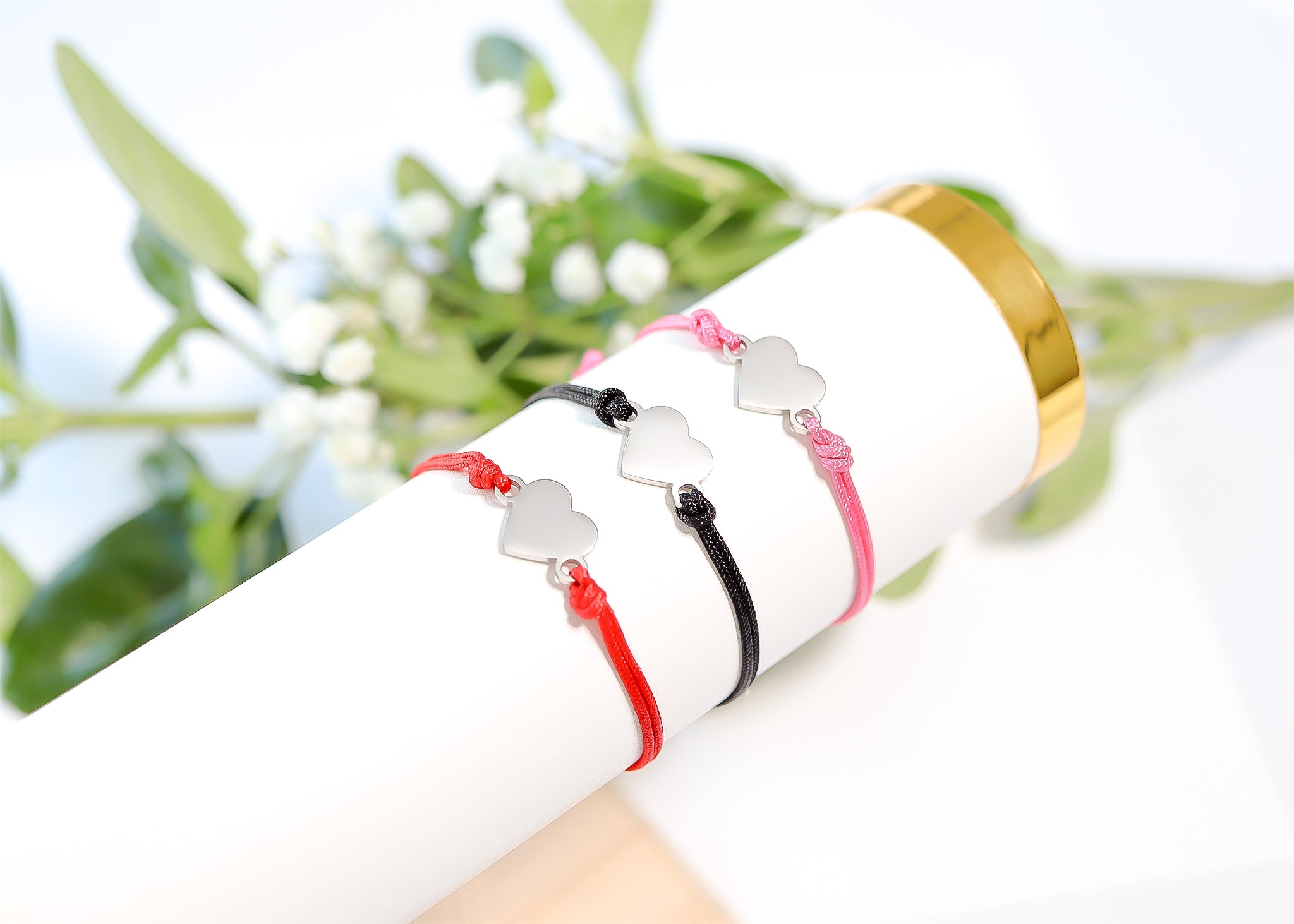 18K Gold PVD Stainless Steel Engravable Heart Friendship Bracelet / SBB0279、mySite、dreamappss