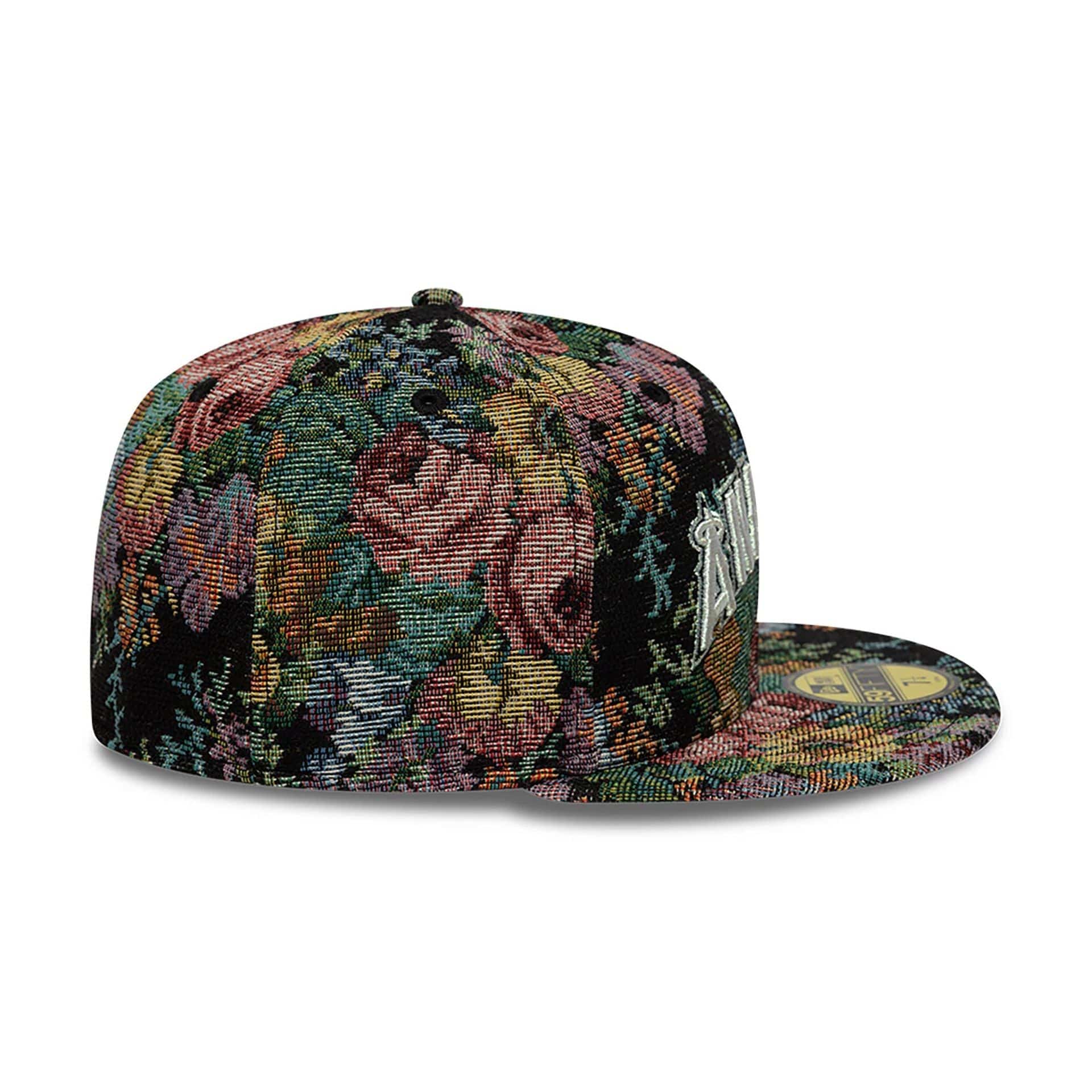 LA Angels Jacquard Patterns All Over Print Black 59FIFTY Fitted Cap、mySite、vikingsvslions