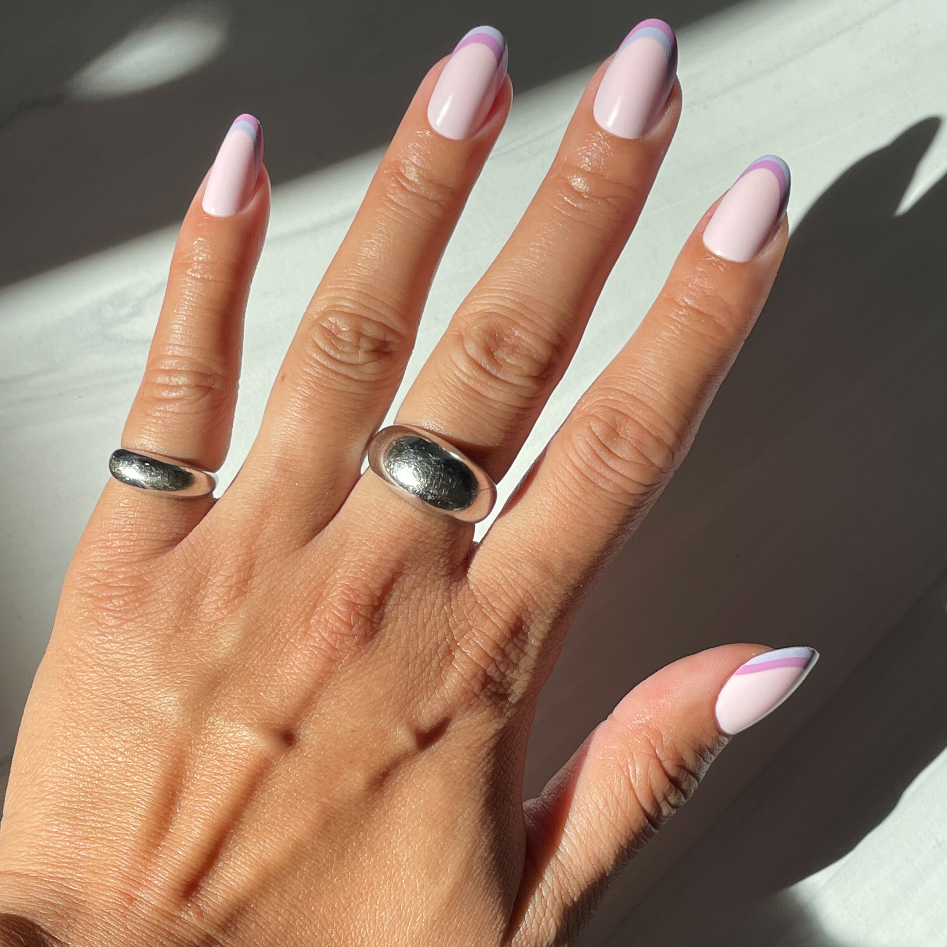 Double French - Press-On | Medium | Oval、mySite、solidvoid