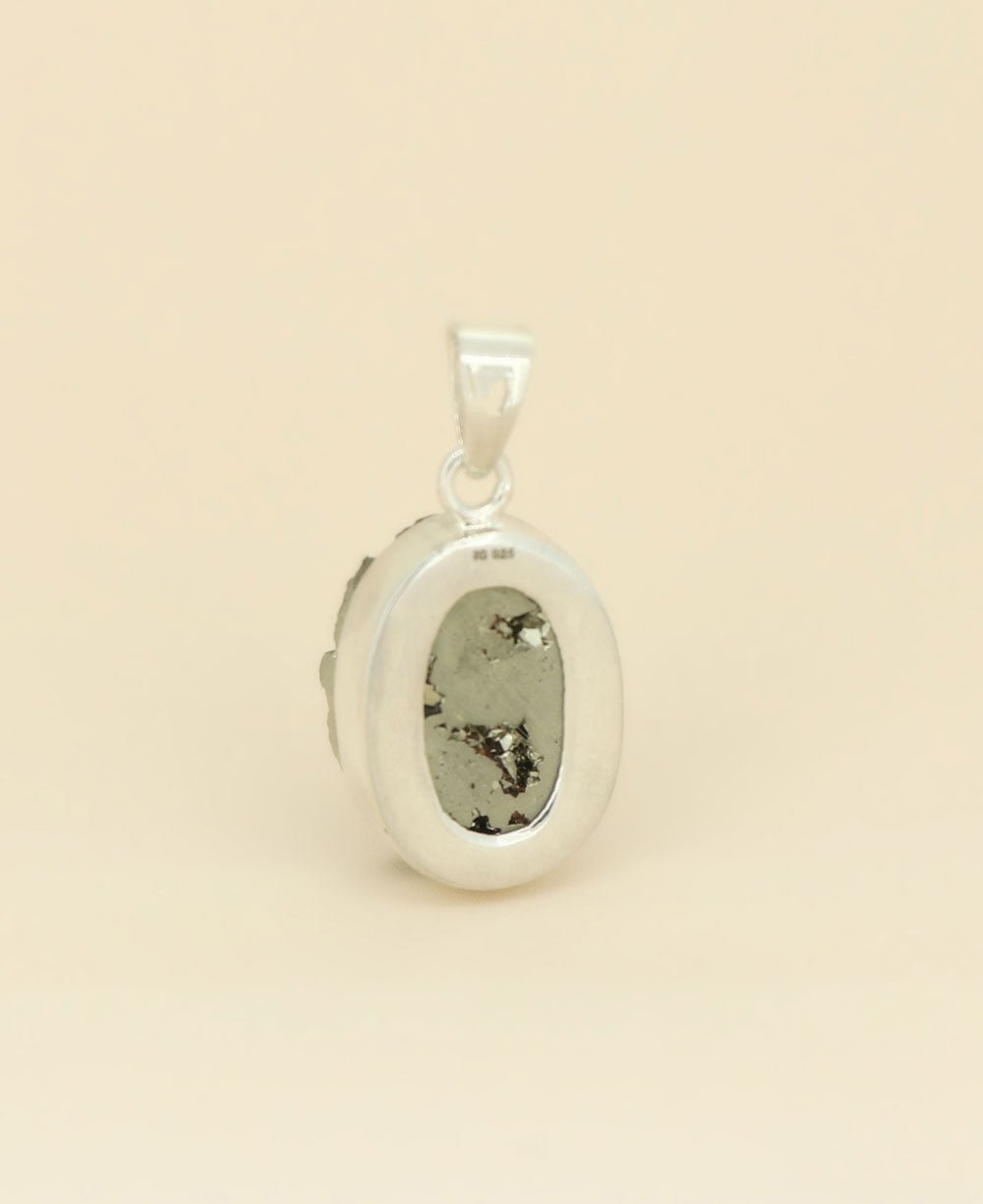 Sterling Silver Pyrite Cluster Gemstone Pendant、mySite、topwebapps