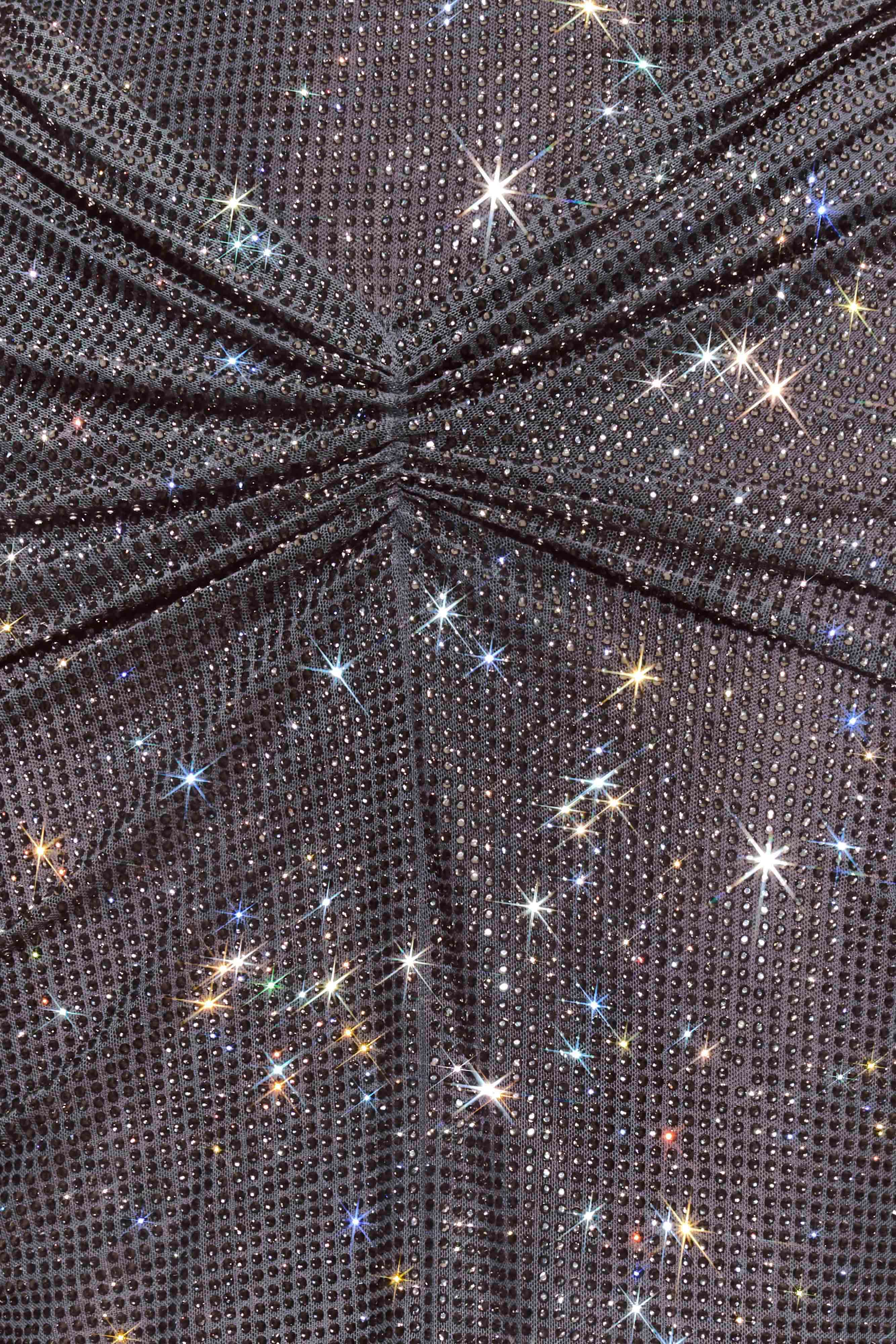 Roisin Diamante Satin Maxi Dress - Gunmetal、mySite、solidvoid