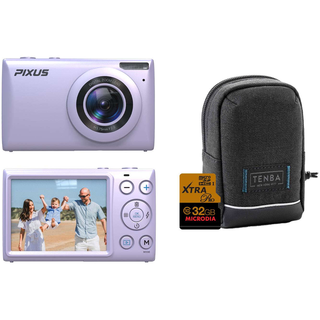 FireFly Pixus V1 Digital Compact Camera Kit with Pouch & SD Card (Lavender)、mySite、camillekostekn