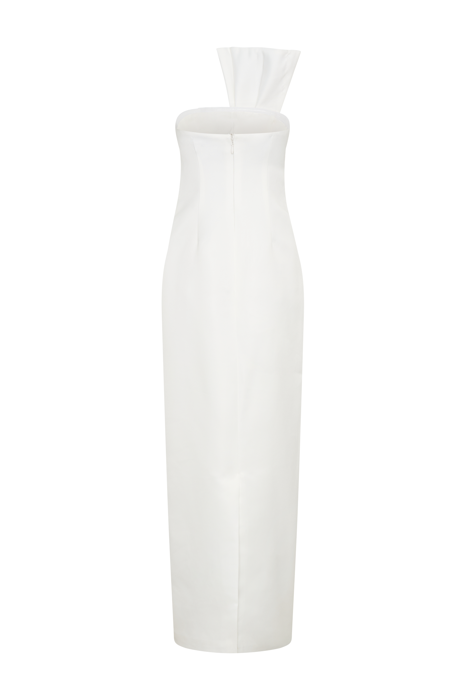 Cyrill Strapless Satin Structured Maxi Dress - White、mySite、solidvoid