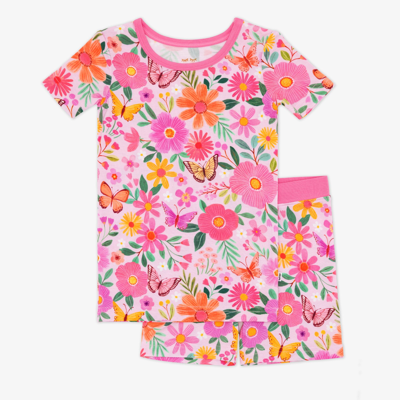 Butterfly Blooms Two-Piece Short Sleeve & Shorts Pajama Set、mySite、g9winljtr
