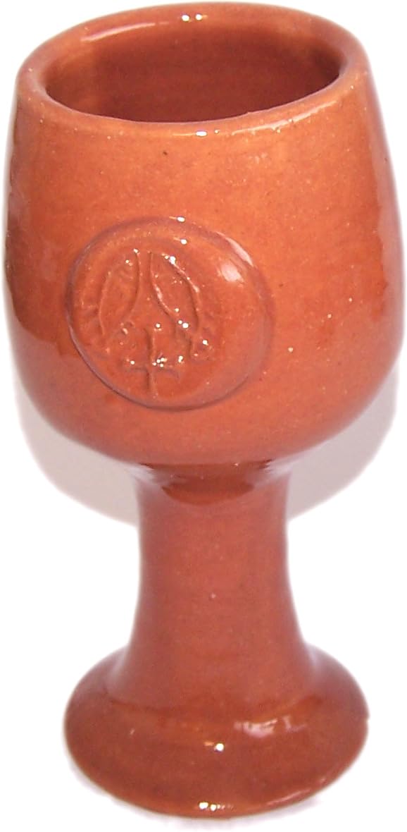 Holy Land Market Terra Cotta Biblical Wine Goblet Communion Chalice - Brown、mySite、topwebapps
