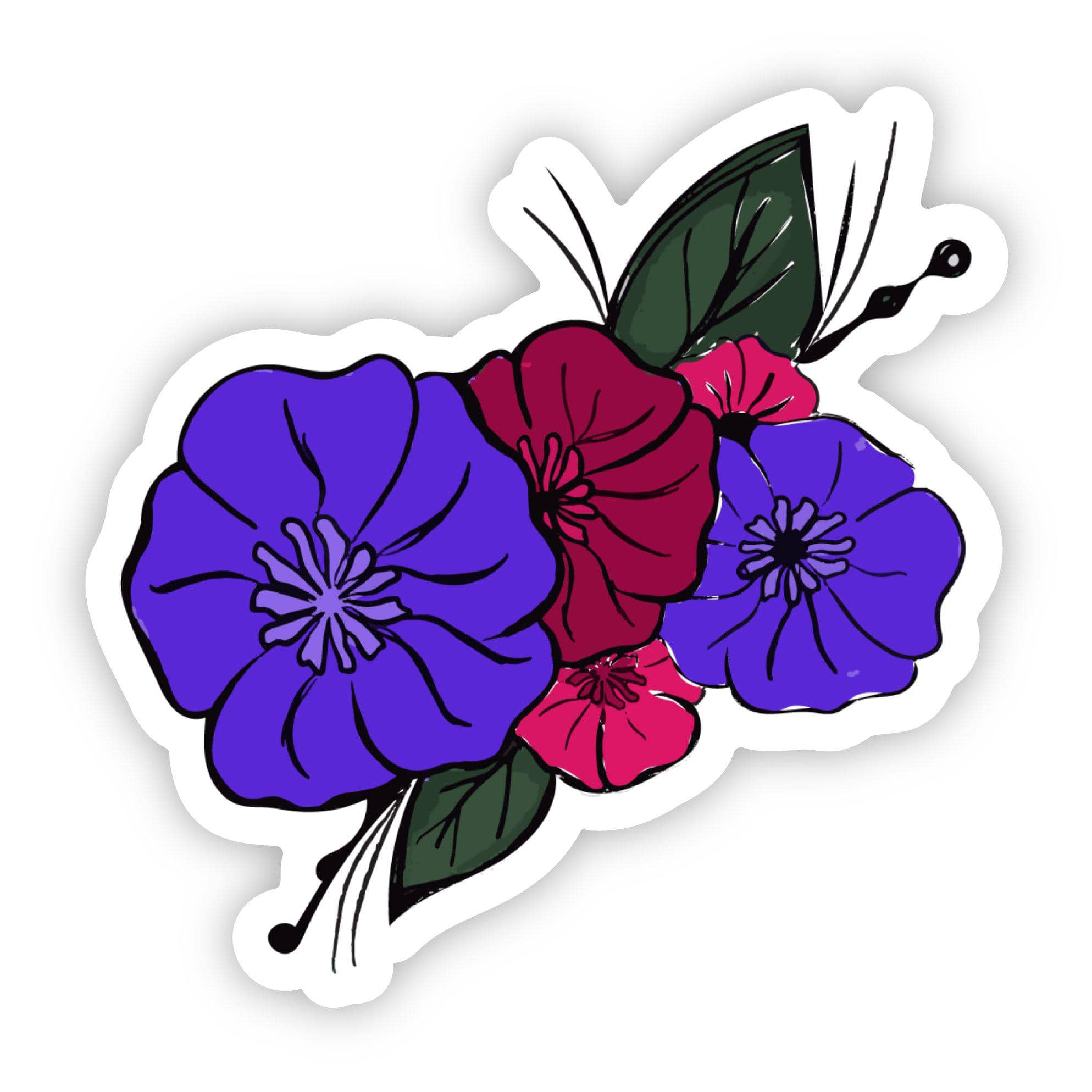  Multicolor Spring Flowers Sticker、mySite、elrpsem3k