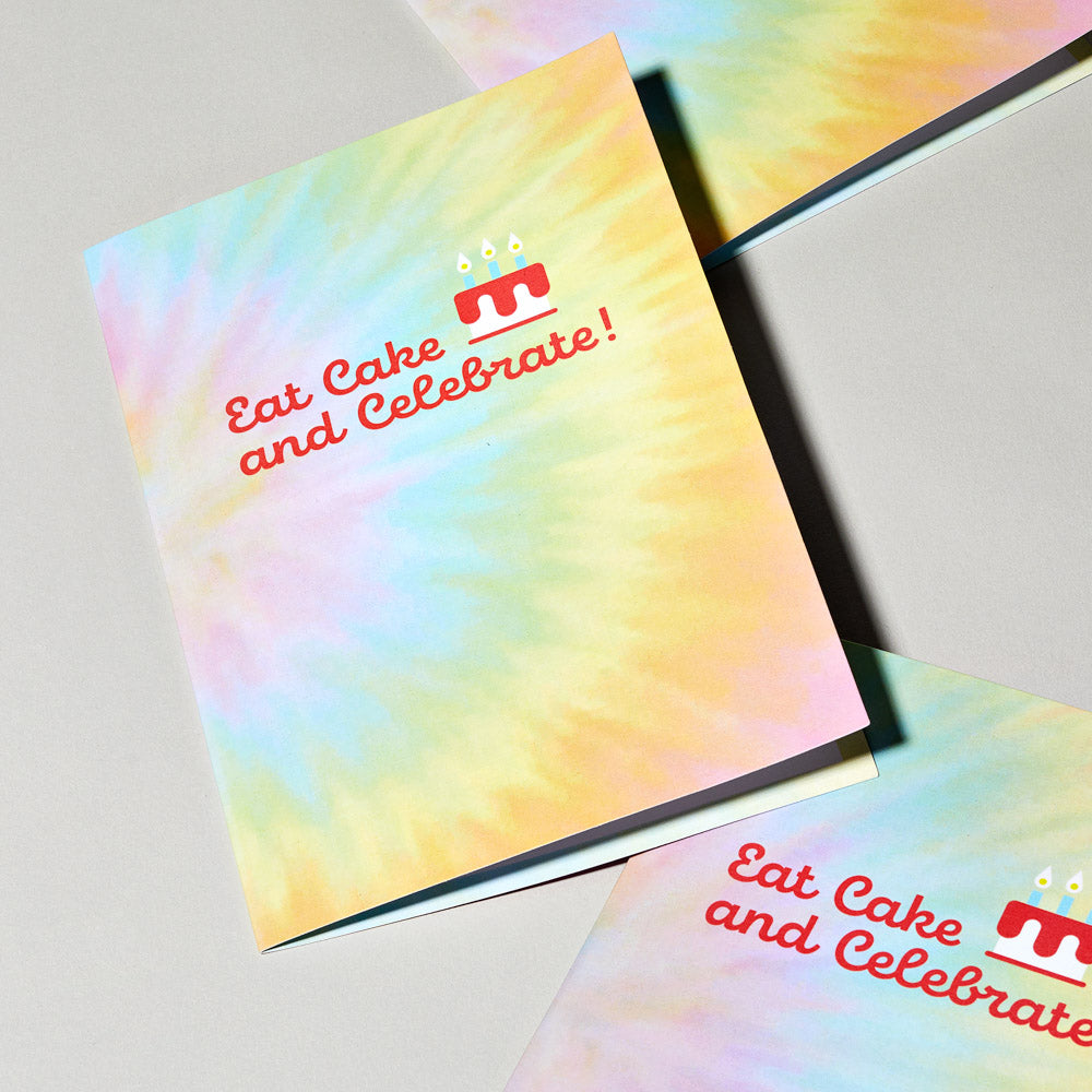 'Eat Cake & Celebrate' Birthday Plushpop Card、mySite、solidvoid