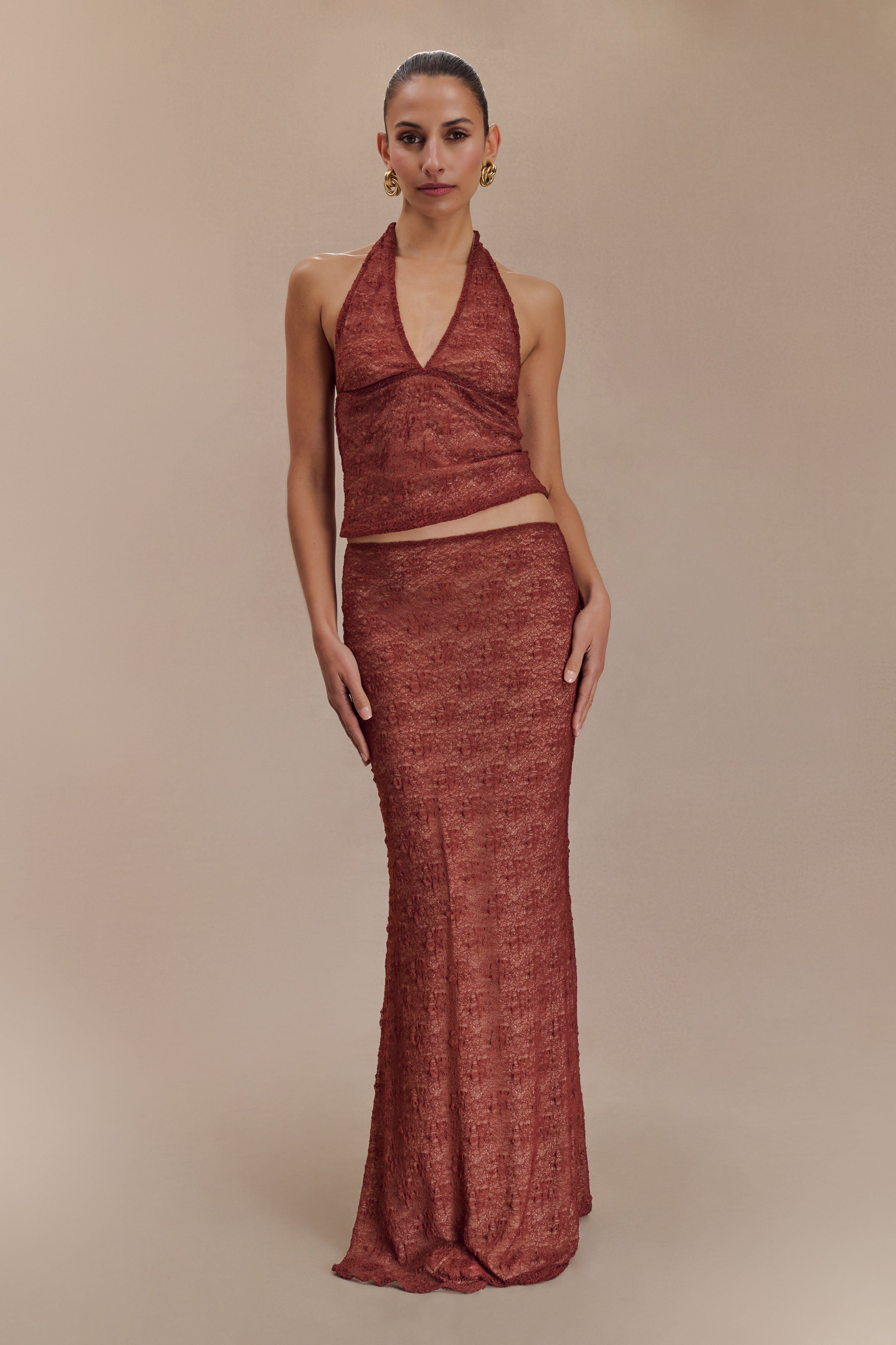 Asher Sheer Lace Halter Top - Chilli、mySite、solidvoid