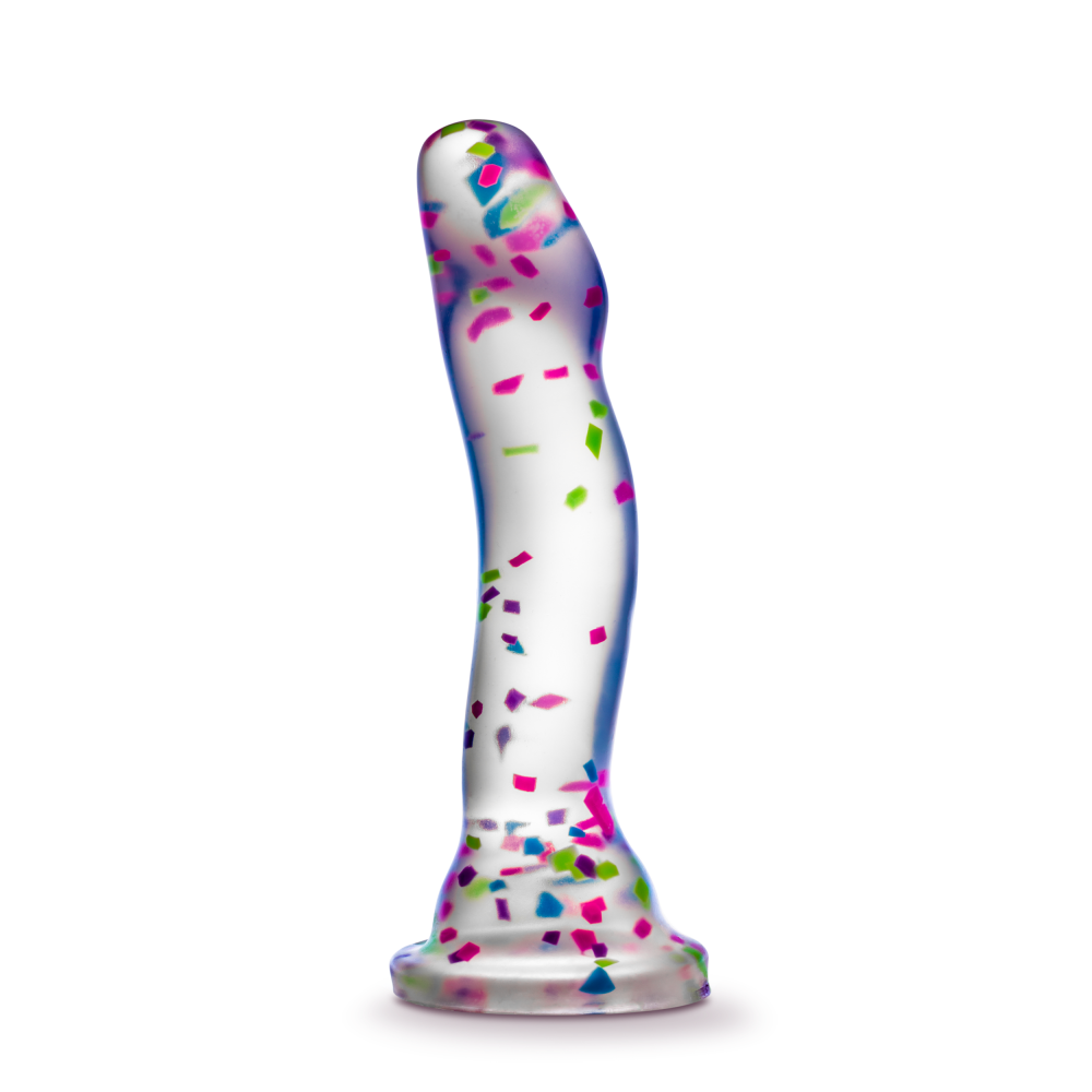 Neo Elite By Blush® | Hanky-Panky 7.5 Inch Purio™ Silicone Glow In The Dark Dildo - Clear Dildo With Fun Confetti、mySite、bottomscart