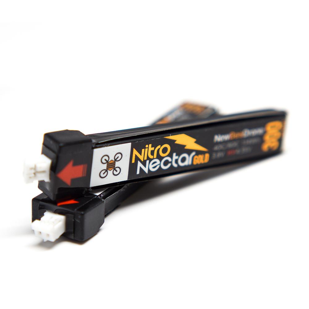  NewBeeDrone Nitro Nectar Gold 3.8V 1S 300mAh 40/80C LiHV Whoop/Micro Battery 4pcs - Choose Version、mySite、merchandisen