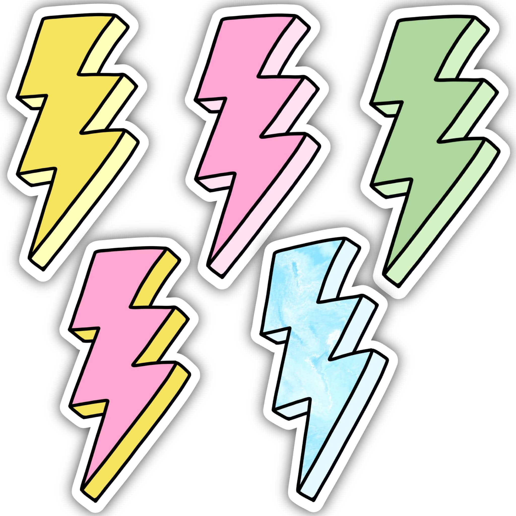  Long Lightning Bolt Aesthetic Sticker 5 Pack、mySite、elrpsem3k