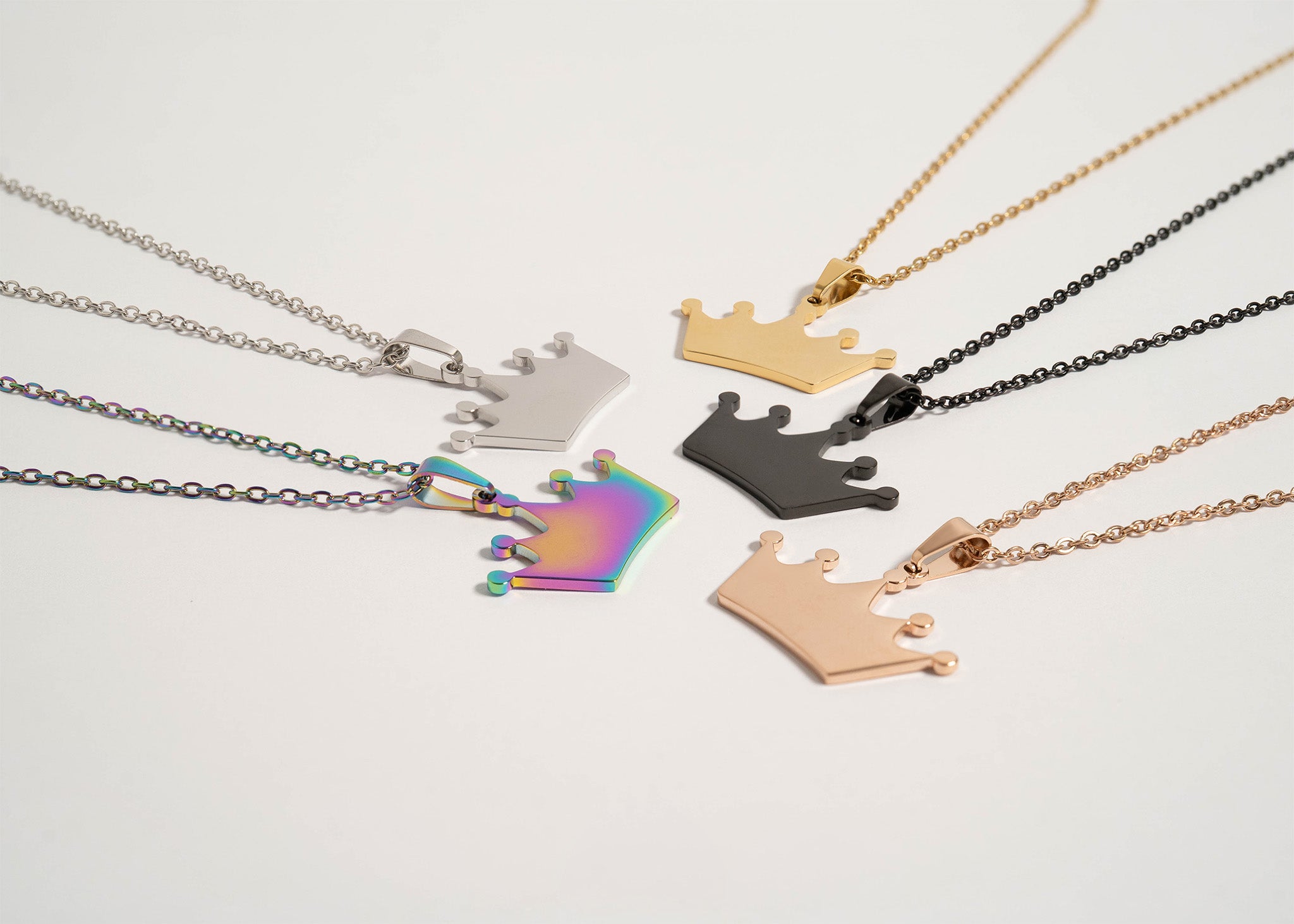 18K Gold PVD Stainless Steel Blank Crown Necklace / SBB0262、mySite、dreamappss