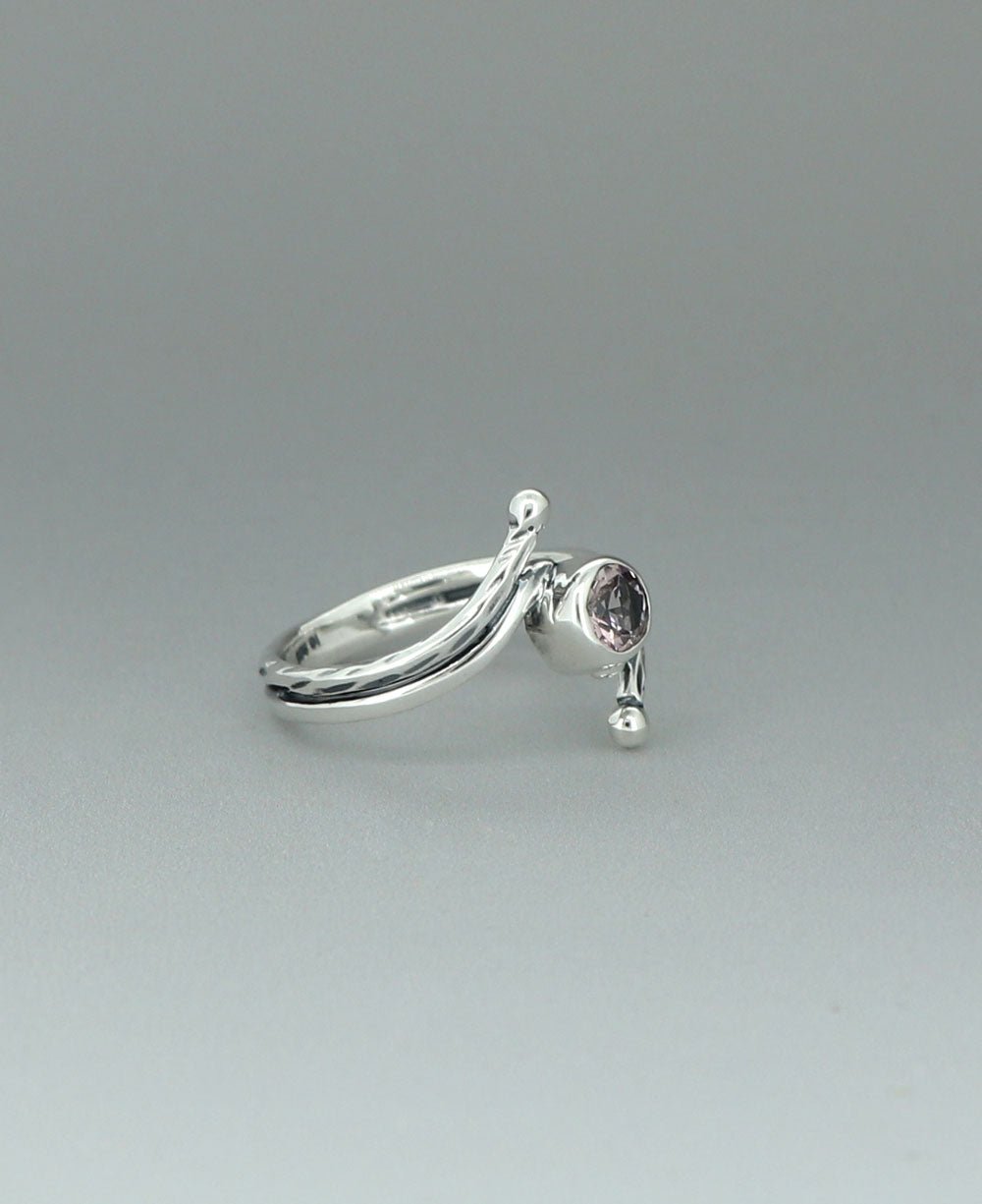 Sterling Silver Pink Tourmaline Ring With Rope Detailing、mySite、topwebapps