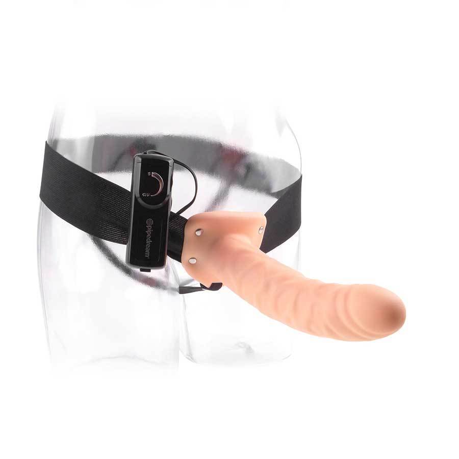 Vibrating Penis Extension Sleeve 8 Inch Hollow Tan Strap On Sheath、mySite、bottomscart