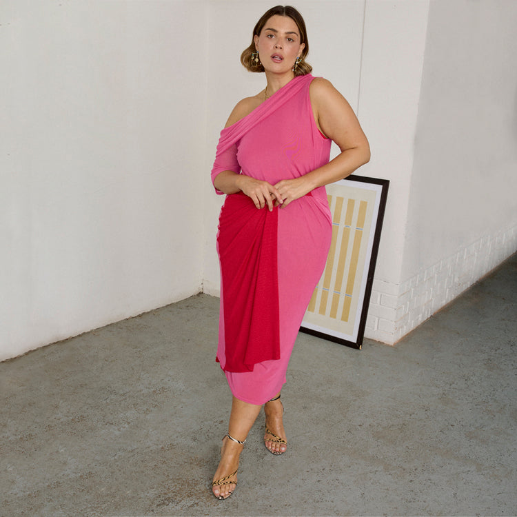 Pink and Red Ella Wrap Dress、mySite、solidvoid