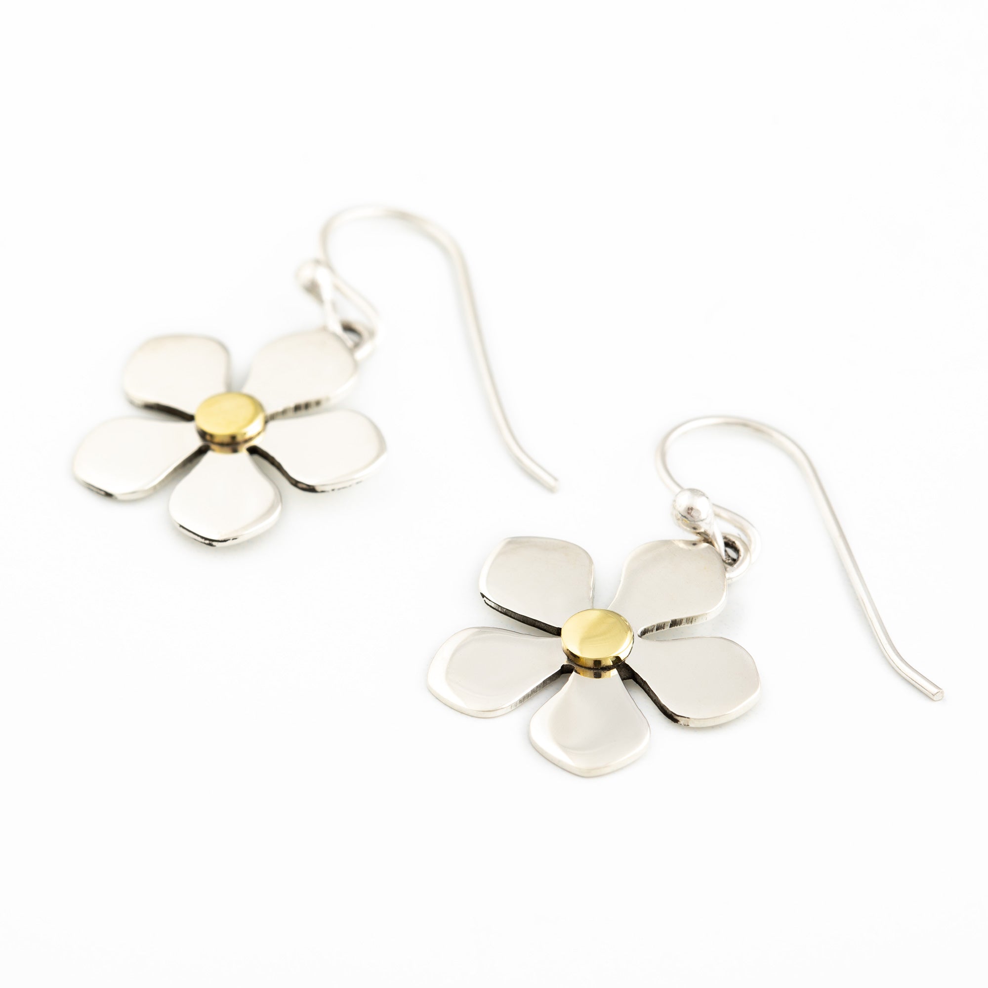 Mixed Metal Dangling Flower Earrings、mySite、camillekostekn