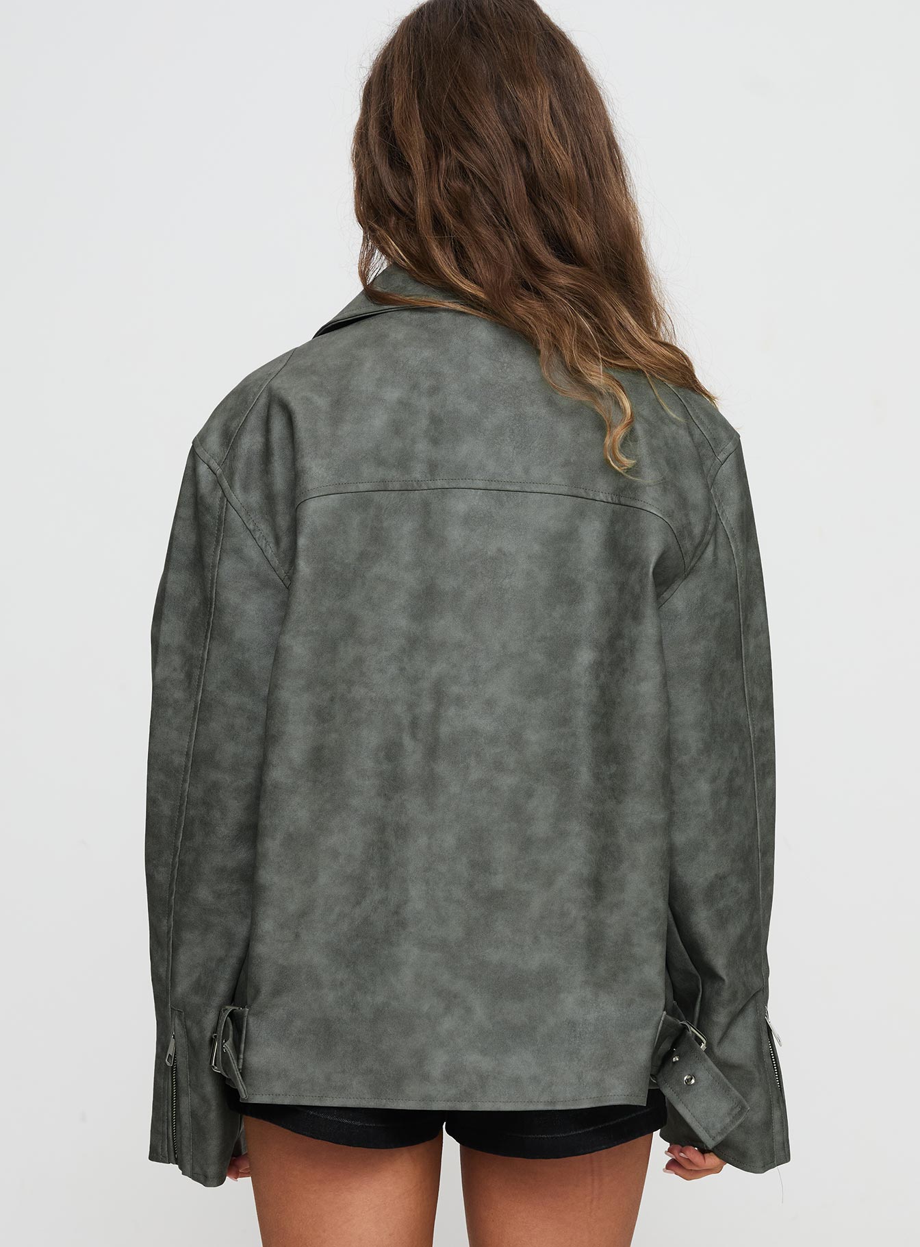Kings Court Faux Leather Jacket Green、mySite、solidvoid