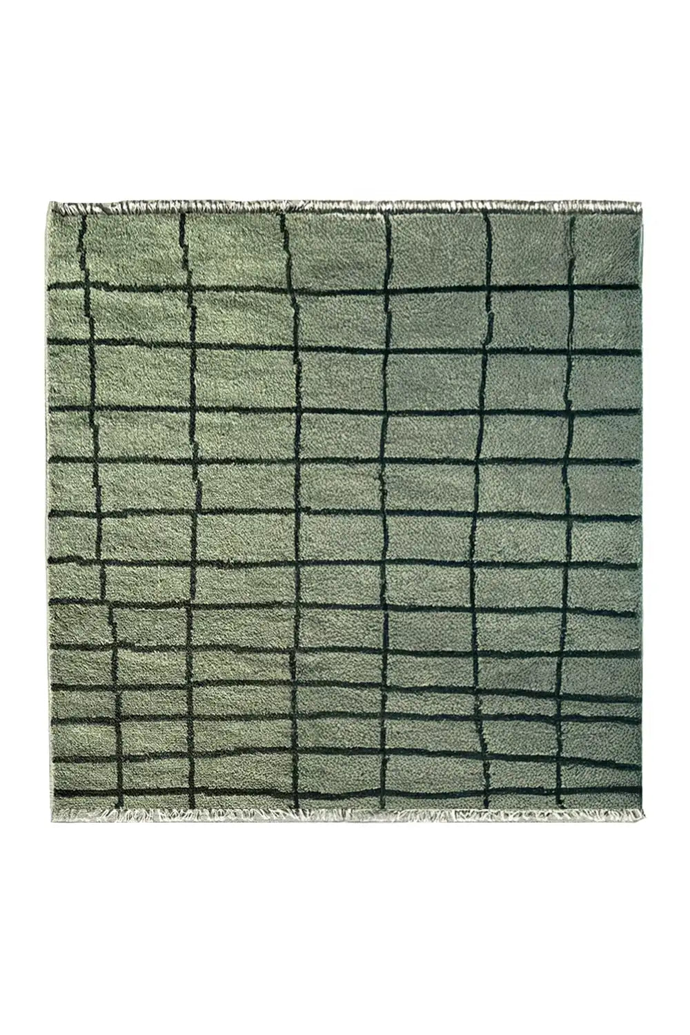 Modern Gridline Hand-Knotted Square Wool Rug、mySite、gigharbornorthrealestate