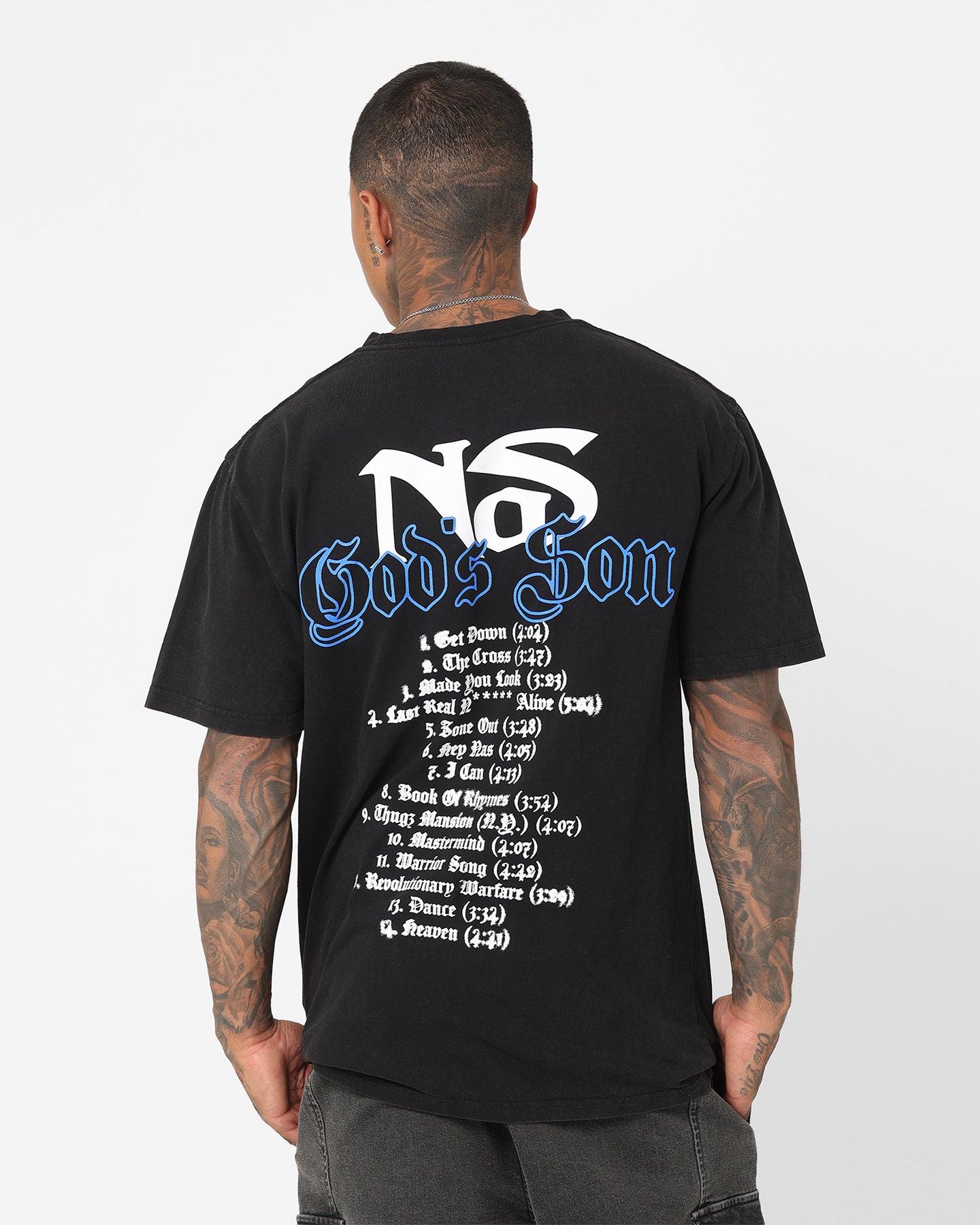 Nas Gods Son Black T-Shirt Washed Black、mySite、zt4zffjzw