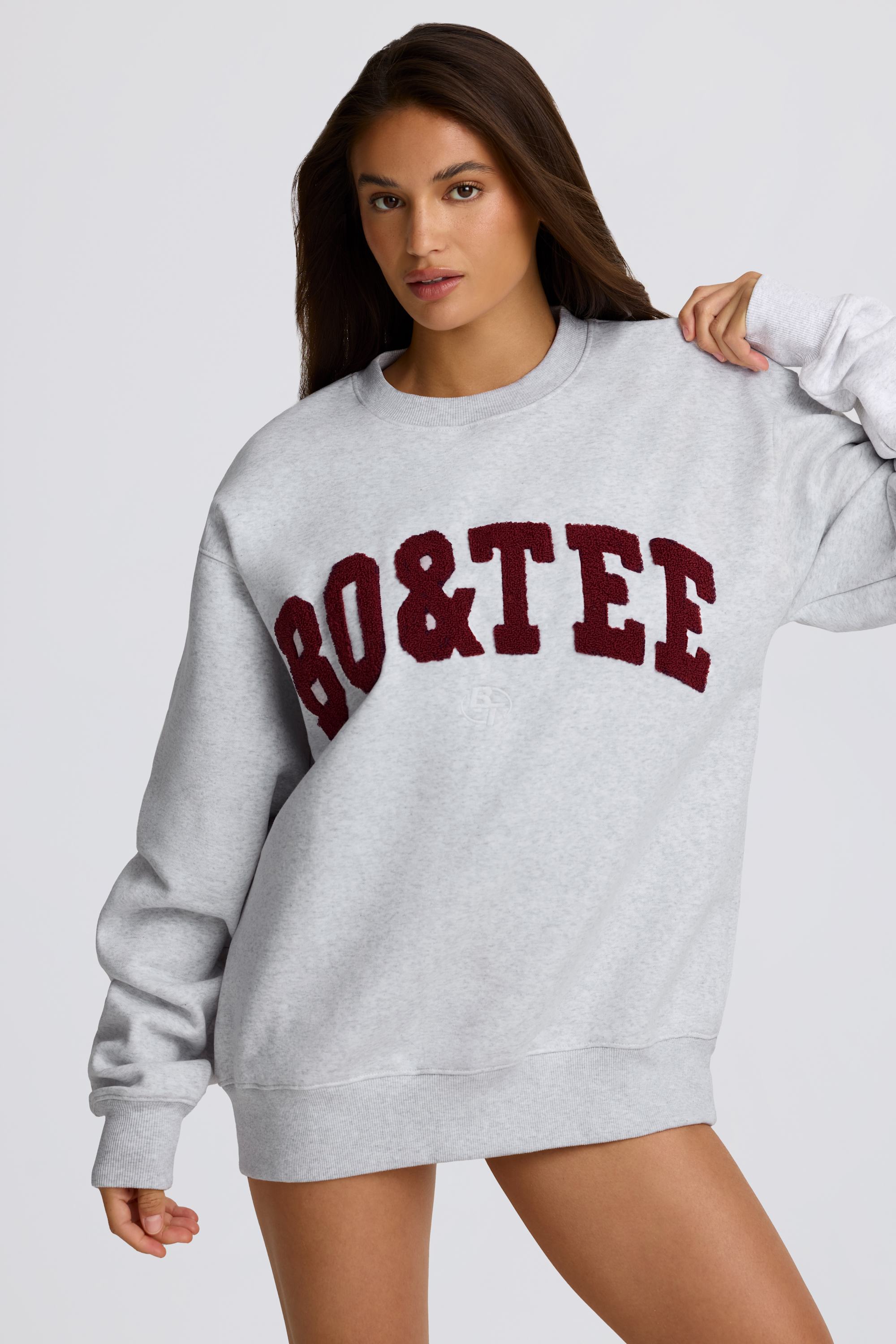  Oversized Crew Neck Sweatshirt in Heather Grey、mySite、sugarbowlscore