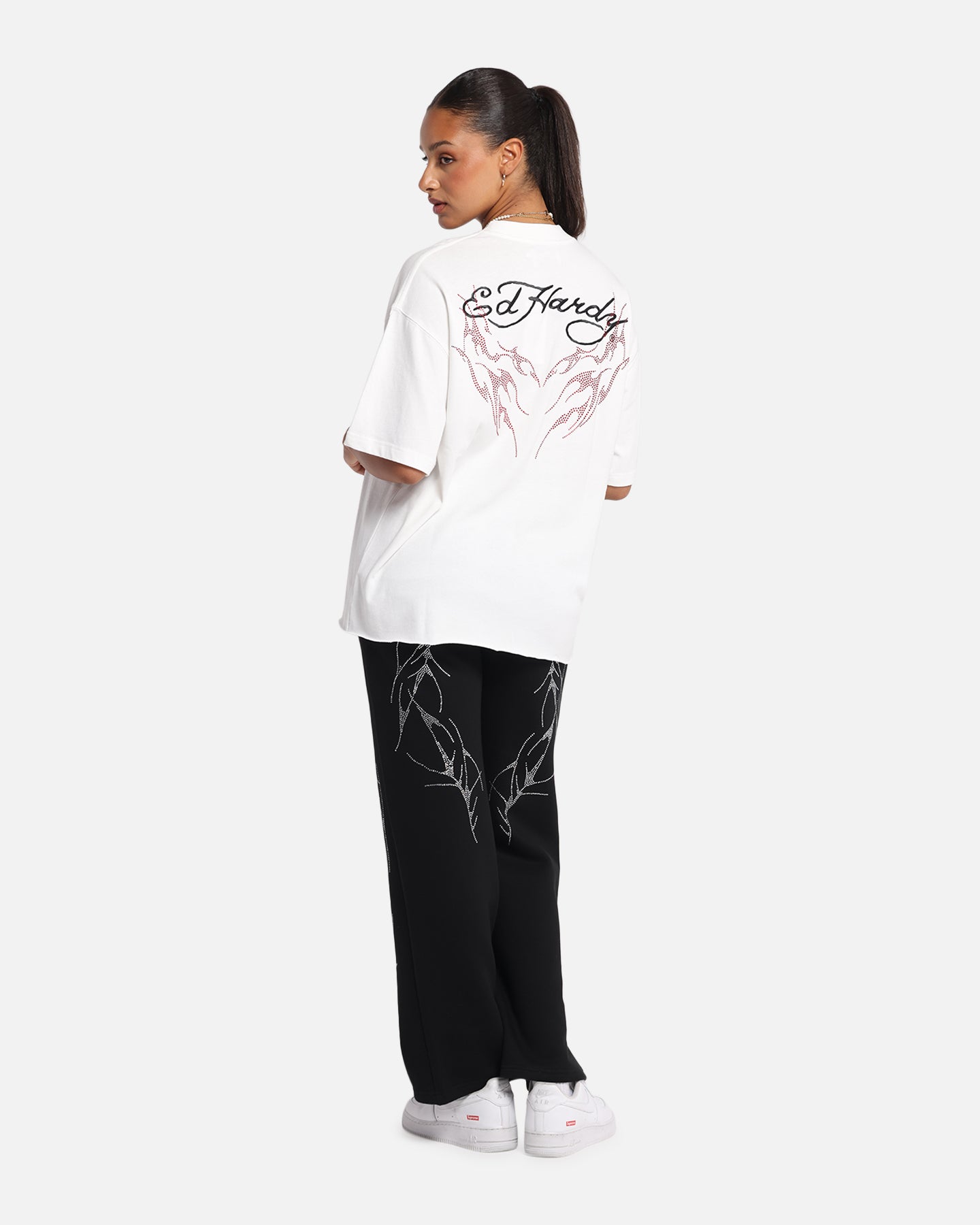 Ed Hardy Techno Rhinestone T-Shirt Off White、mySite、zt4zffjzw