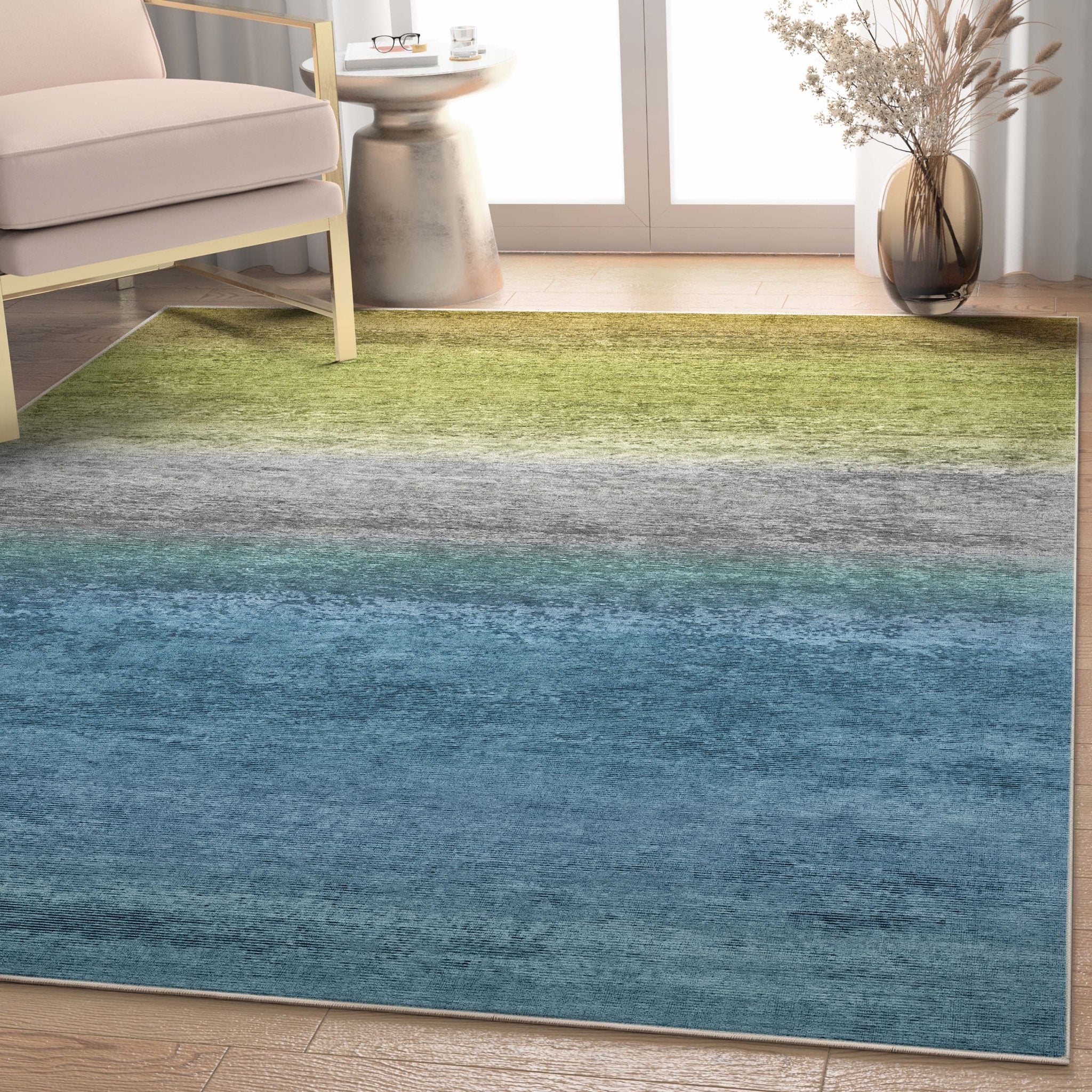 Sunset Abstract Boho Gradient Flatweave Rug、mySite、gigharbornorthrealestate
