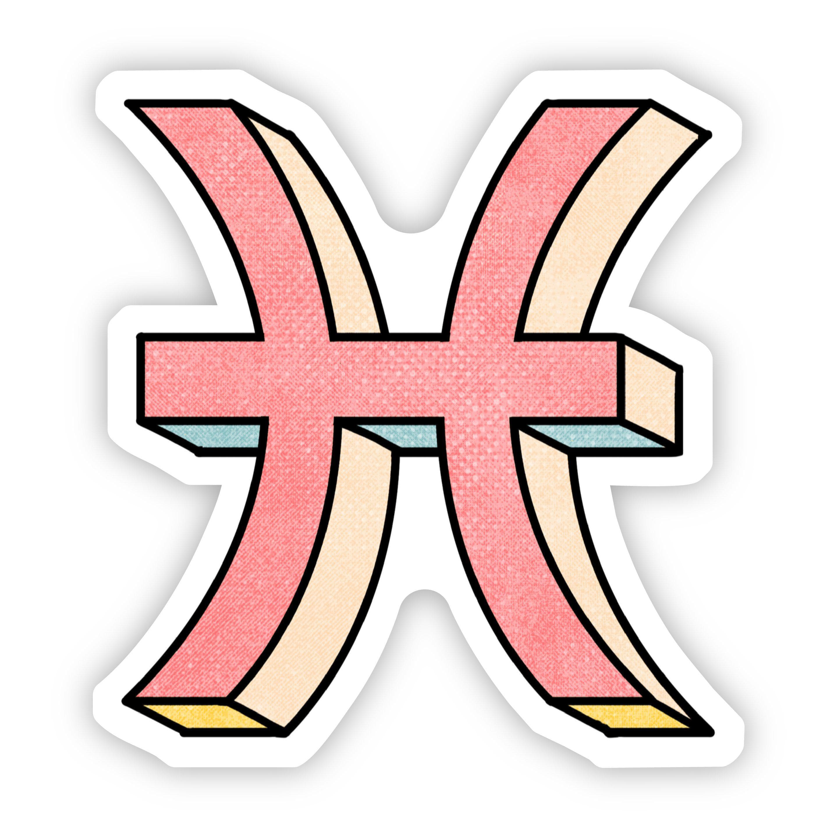  Pisces Symbol Zodiac Sticker、mySite、elrpsem3k