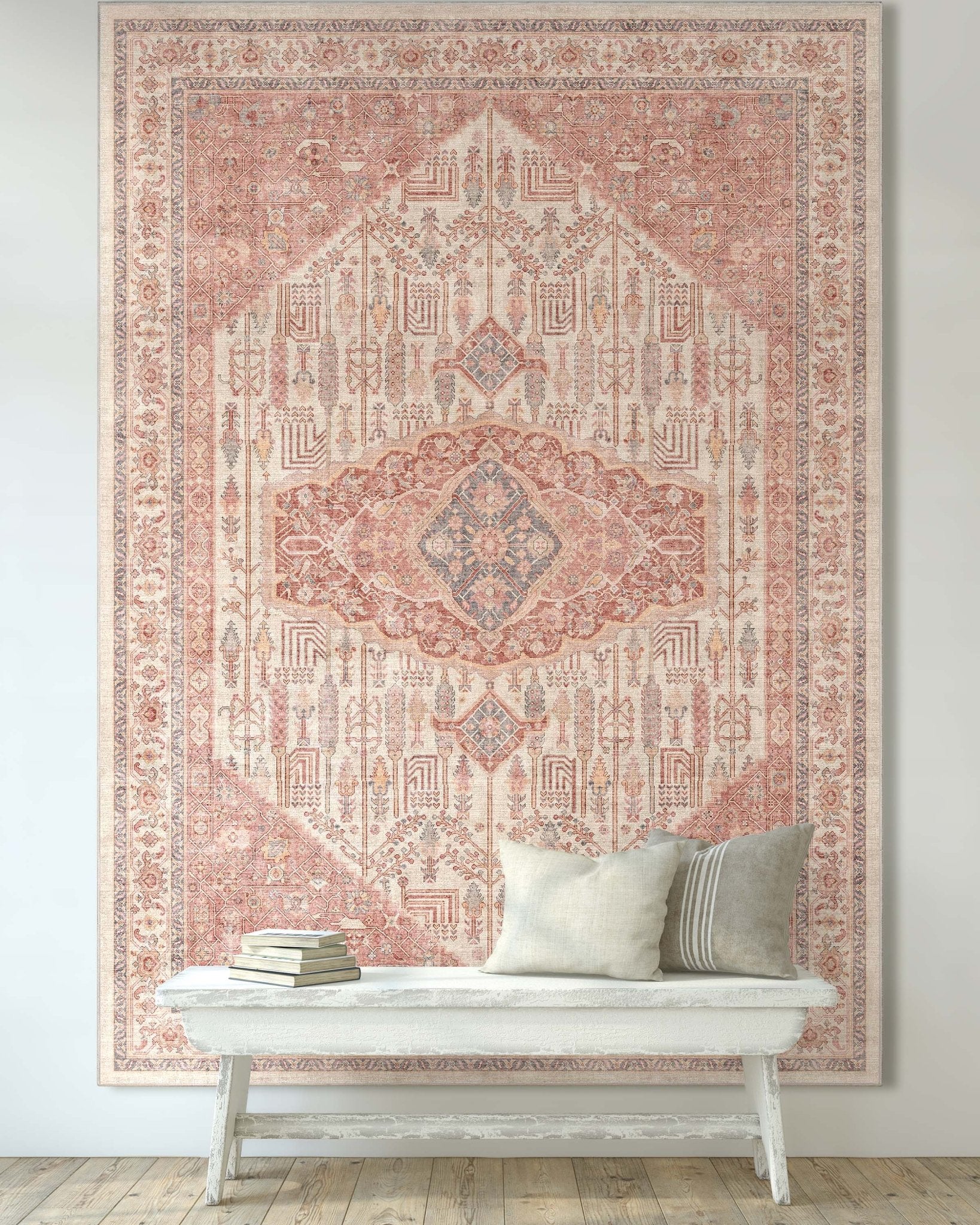 San Marino Vintage Oriental Botanical Flat-Weave Rug、mySite、gigharbornorthrealestate